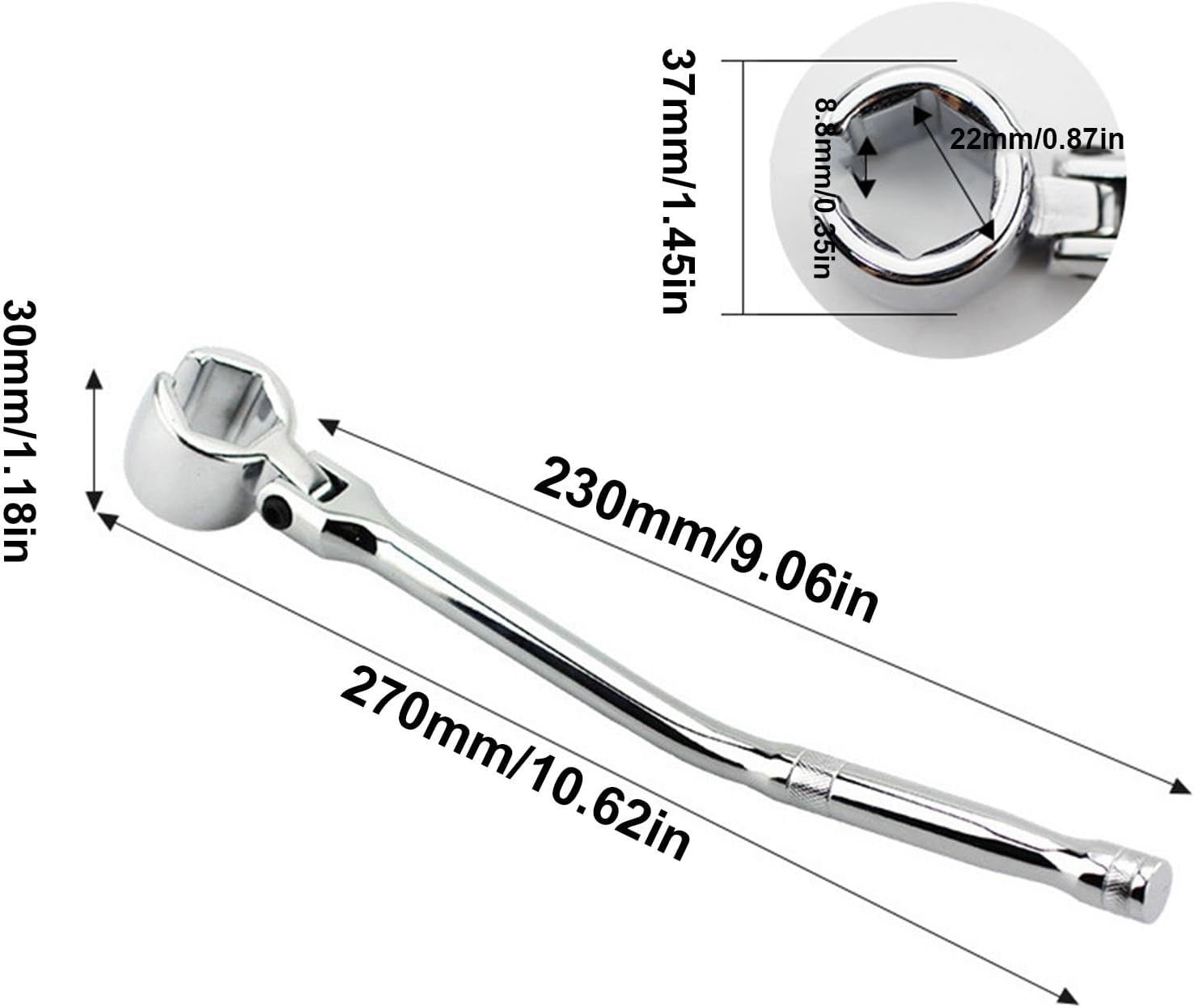 Riaisttd Oxygen Sensor Wrench, O2 Sensor Socket Removal Tool, Flexible Sensor Socket Tool, Offset Oxygen Sensor Socket, 6-Point Oxygen Sensor Socket Tool, Car Oxygen Sensor Tool, Oxygen Sensor Removal image number 1