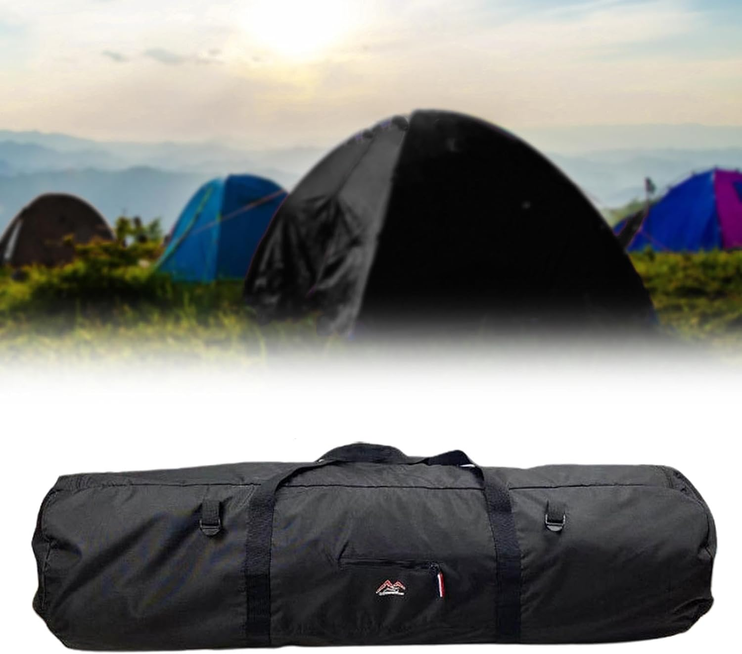 Eigell Camping Tent Storage Bag Tote with Adjustable Webbing Buckles 43Inchx15Inchx15Inch Folded Handbag Organizer for Barbecue Picnics Backpacking, Black image number 6