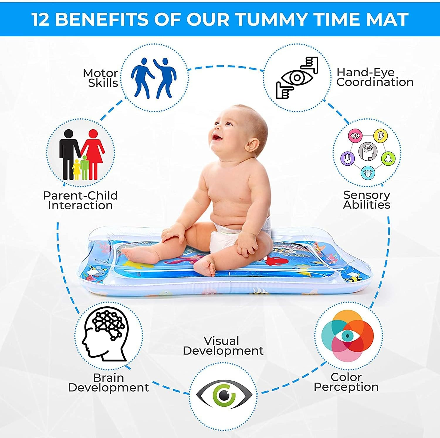 Water Play Mat, Baby Toys and Toddler Entertainment Activity Game Center, Used for the Growth of the Brain of Boys and Girls, Suitable for 3-12 Months of Bpa-Free Baby Toys image number 5