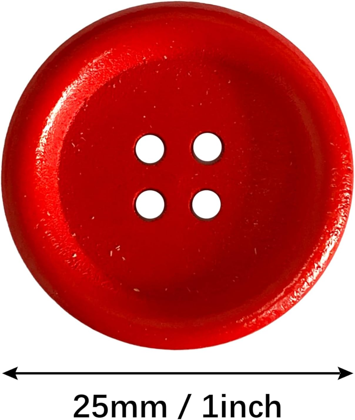 Aoozleny DIY Handmade Wooden Clothing Sewing Button - Solid Color 4Holes Sewing Button for Making Sweater Shirt/Diy Socks, Pack of 100, Multi-Color, 1"(25Mm) image number 2