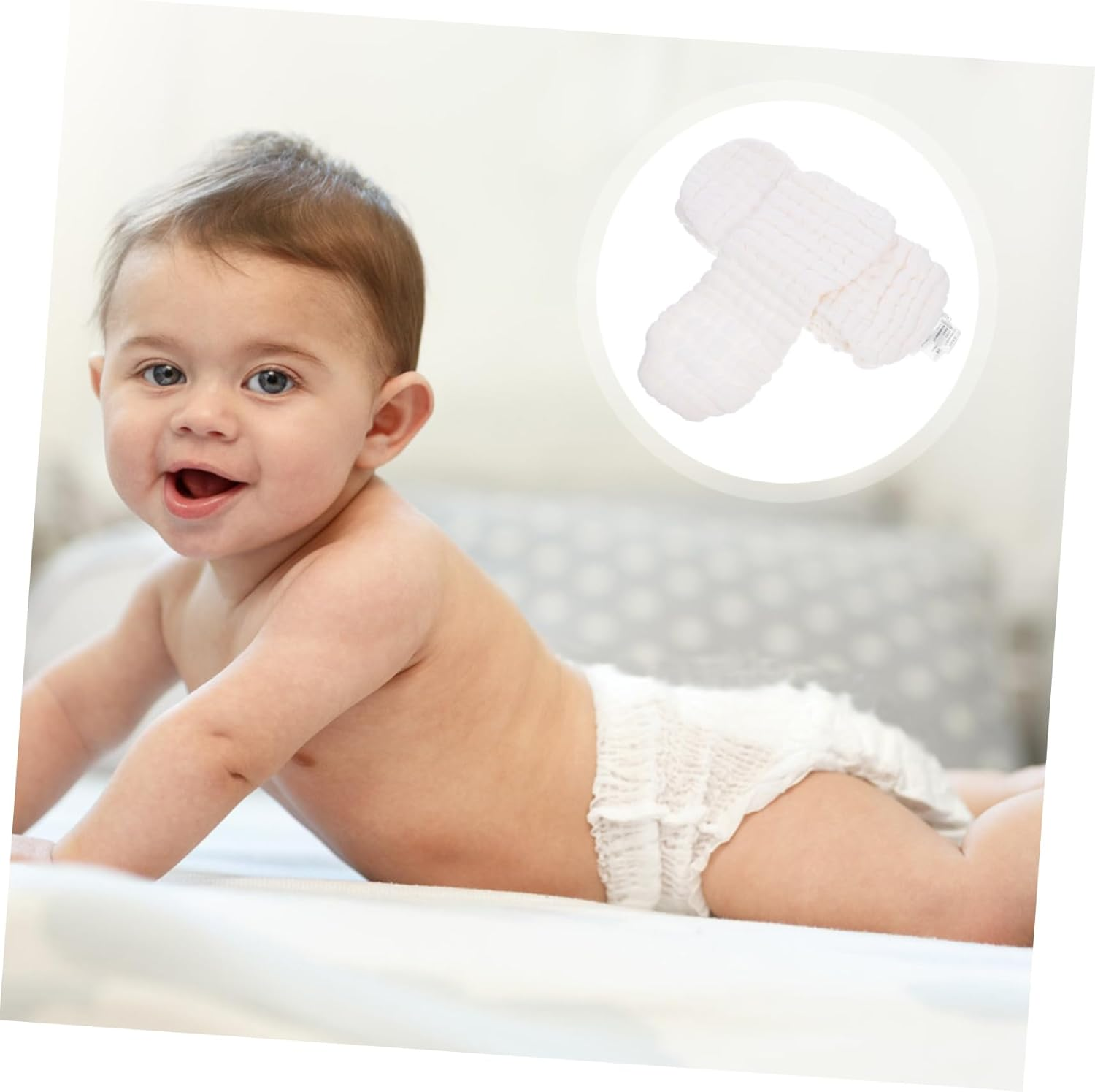 10Pcs Reusable Newborn Diaper Liners White Cloth Diapers Liner for Baby Washable Cotton Inserts image number 1