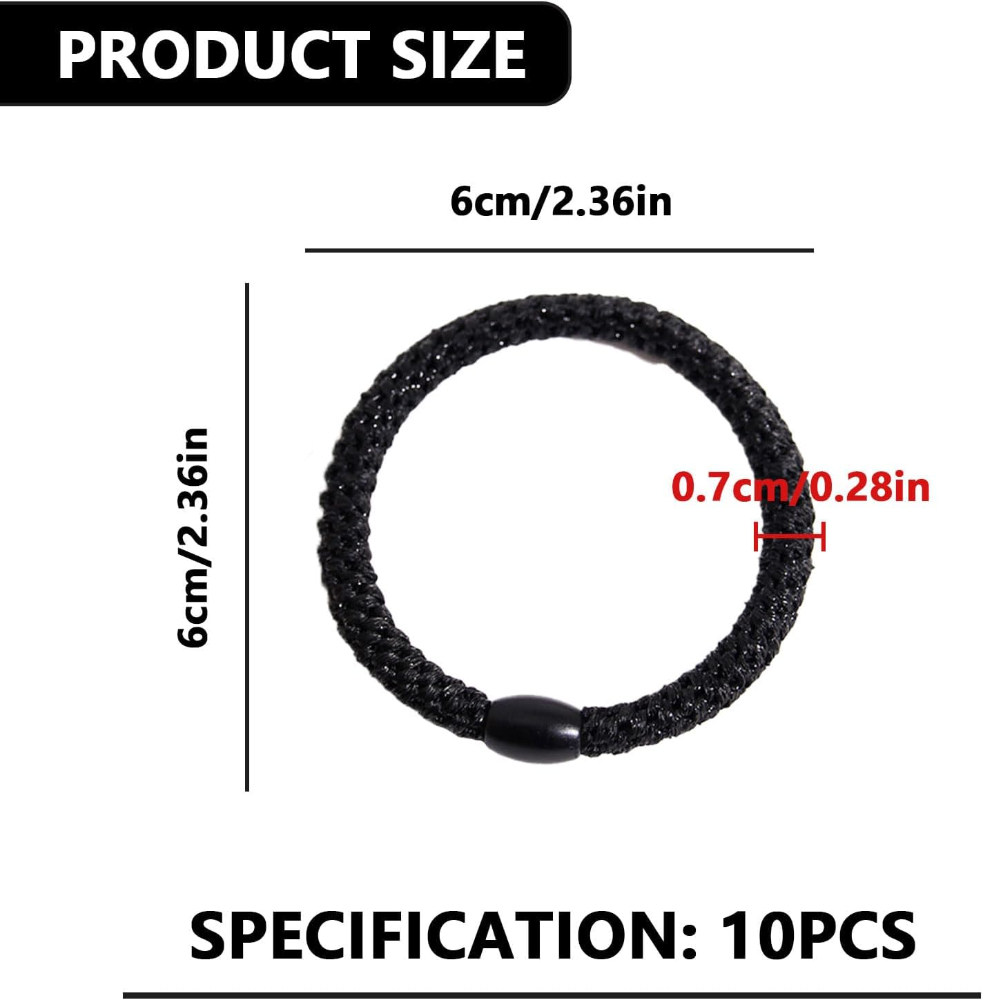 YIHAOH Pack of 10 Soft Elastic Hair Bobbles for Women, Multiple Colours for Girls, Scrunchies, Braided Hair Bands, No Damage to Hair, Suitable for Ponytails, All Types of Hairstyles image number 2