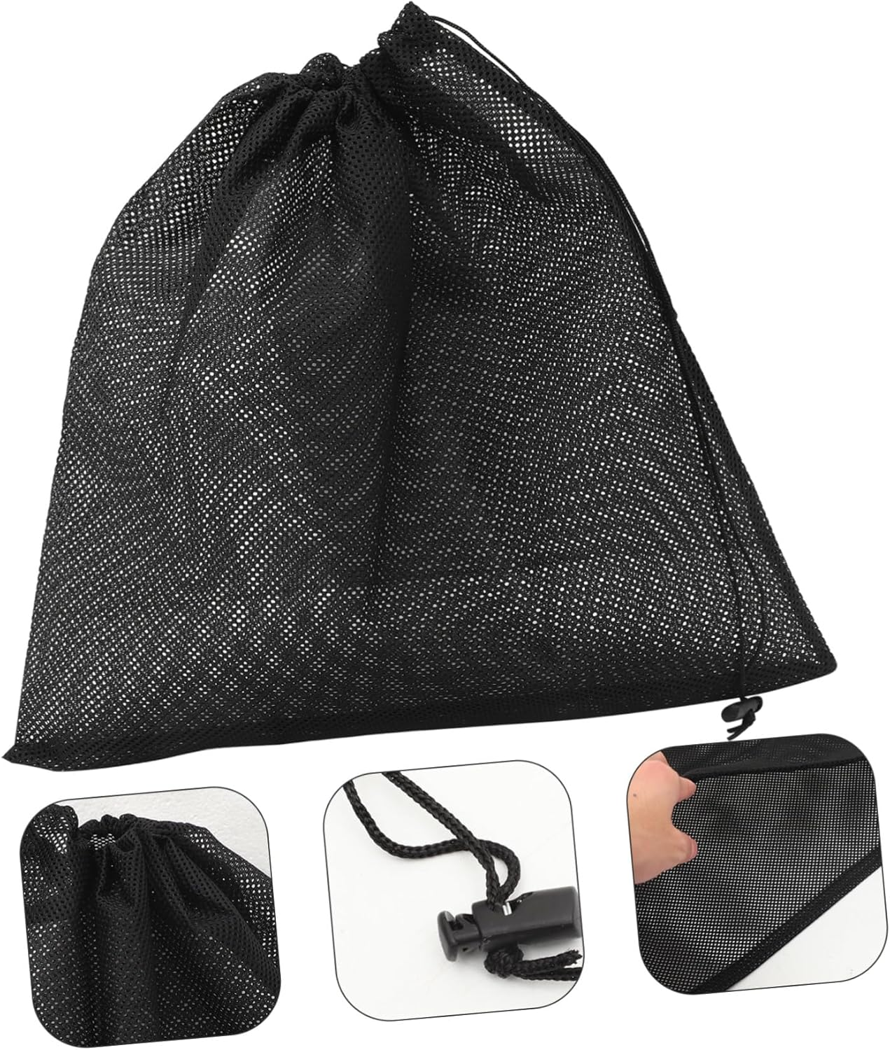 Pump Filter Mesh Bag with Drawstring for Aquarium Water Pumps Protective Filter Accessory for Household Easy Open Close Black image number 4