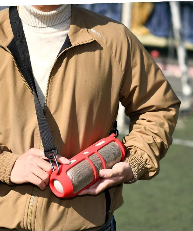 JOYSOG Silicone Cover for Beats Pill Portable Bluetooth Speaker Storage Bag Speaker Holder Travel Bag (Type 2&Red) image number 5