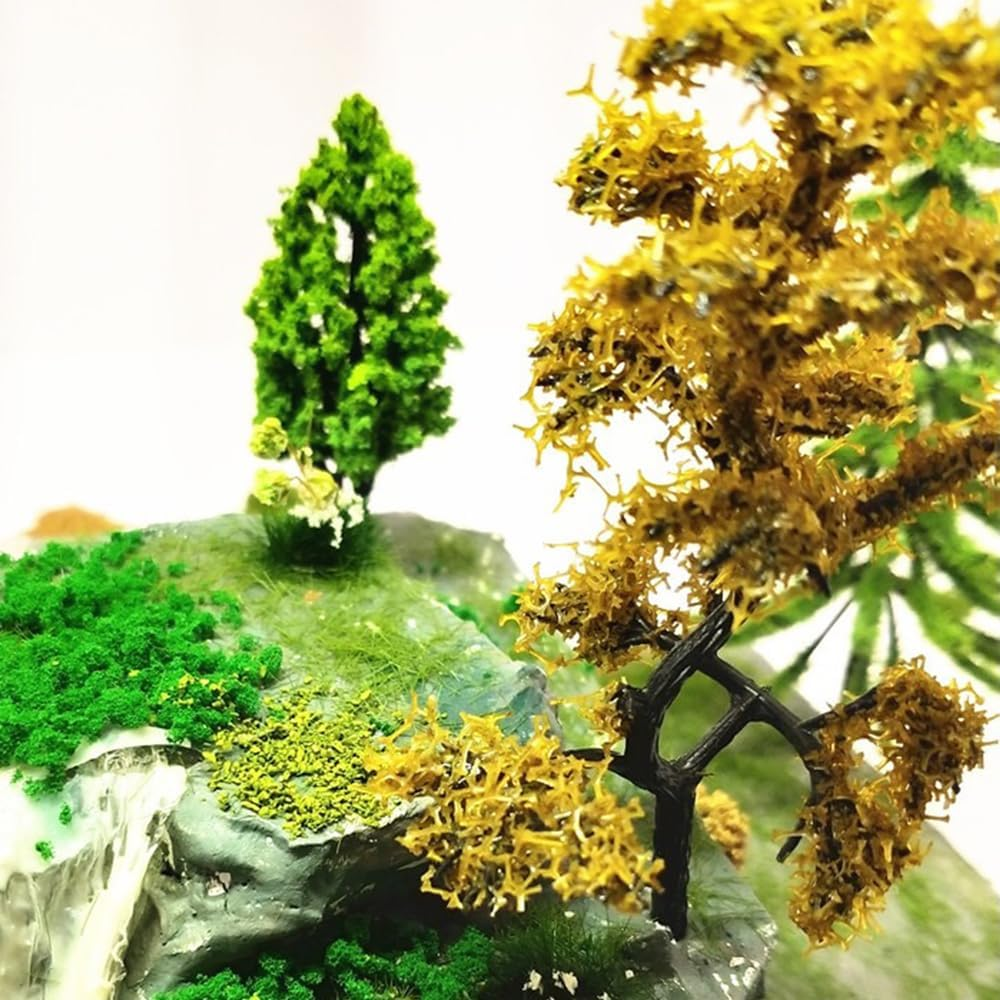 56Ml Micro Leaf Artificial Leaf Simulation Leaf Maple Leaf Suitable for DIY Plant Landscape Sand Table Static Model Railway Diorama Decorative Landscape Scene (Red)