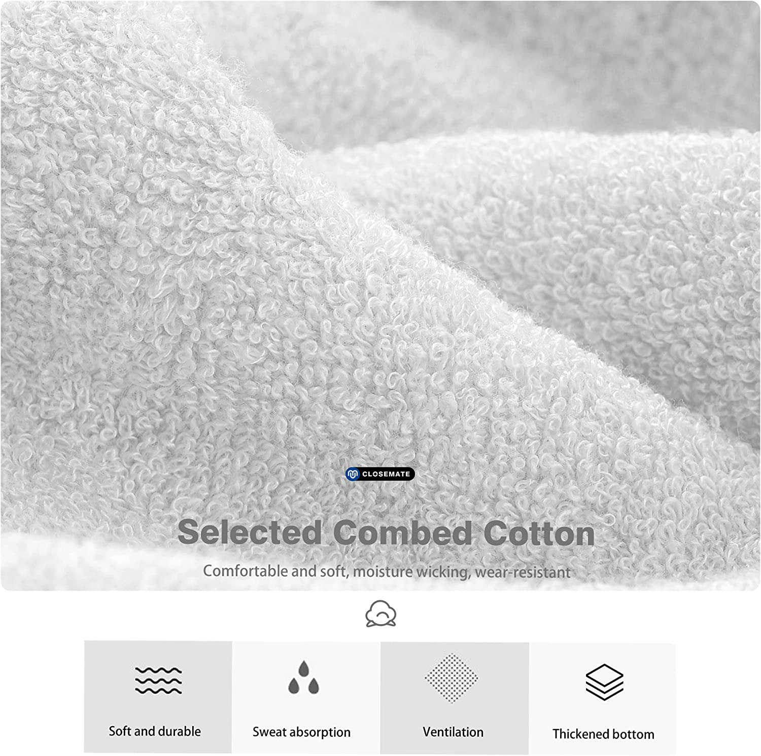 Closemate 6 Pairs Sport Trainer Ankle Socks for Men Low Cut Cotton Cushioned Tab Non-Slip Breathable Athletic Running Socks image number 2