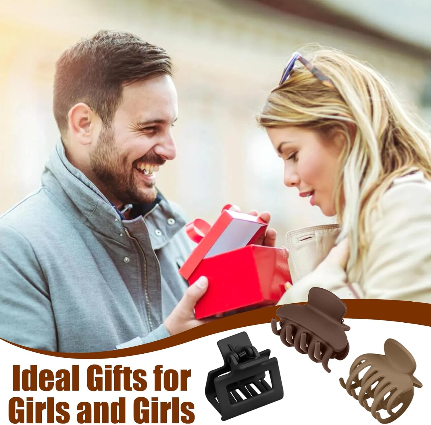 Set of 10 Hair Clips, Small Matt, 4 Cm Hair Clips, Women'S Set, Hair Clips with Double Row Teeth, Non-Slip Fashion Matte Haapanger, Thin Hair, Matte for Thin, Thick Hair (Natural Colours)