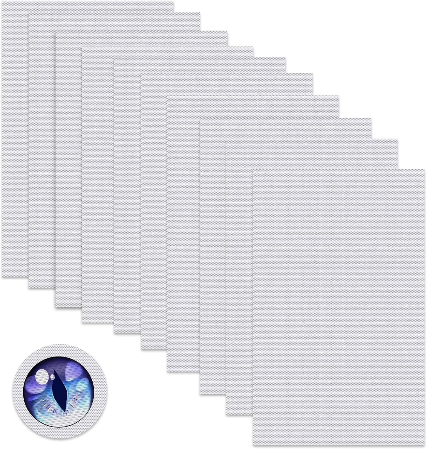 10PCS Fursuit Eye Plastic Mesh,Plastic Mesh Sheet,Fursuit Eye Mesh,Buckram,White Mesh,Sew in Net,Plastic Canvas Sheets,Mesh Fabric,Mesh Mask Needlepoint Canvas,Waterproof Printable Eye Net for Cosplay image number 5