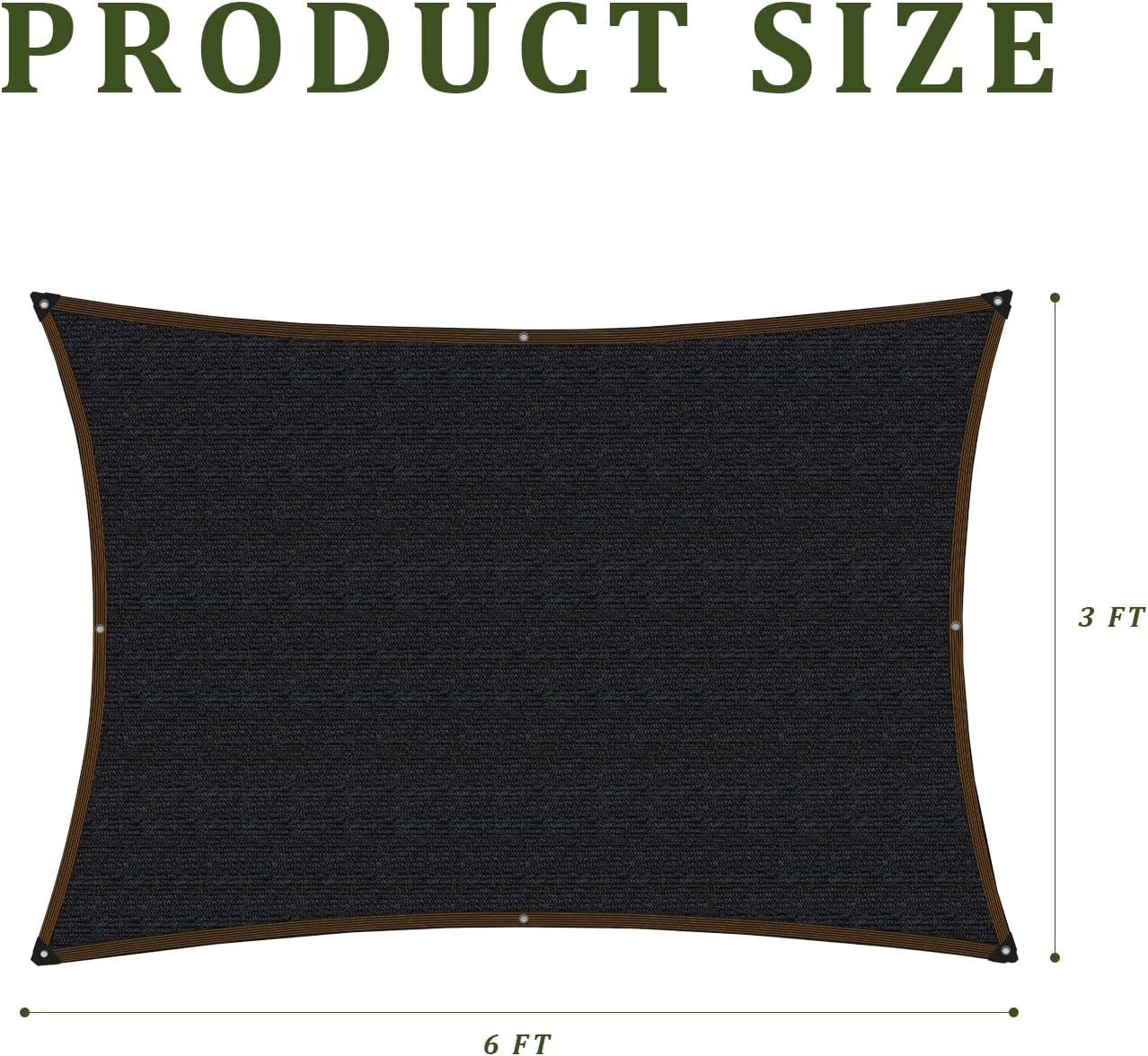 Garden Shade Cloth - for Plants Heat Protection 6'X3', 70% Vegetable Greenhouse Canopy with Grommets, Chicken Coop & Dog Kennel Cover, Outdoor Sun Tarp of Backyard & Balcony image number 6