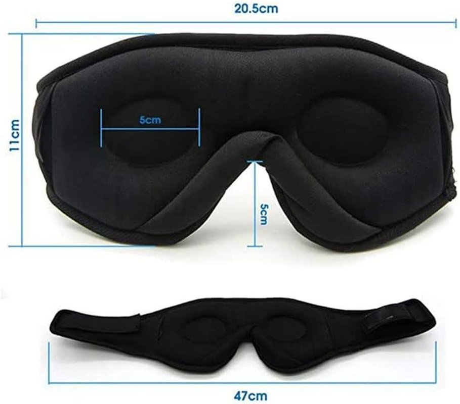 Epalzonexp Wireless Bluetooth 5.2 Sleep Mask Sleep Headphones Eye Mask Bluetooth Headphones Bluetooth Sleep Mask, 3D Eye Mask for Sleeping Mask Music Sleeping Headphones for Side Sleepers Music Headphones Sleep Headphones Earphones AU (Black) image number 5