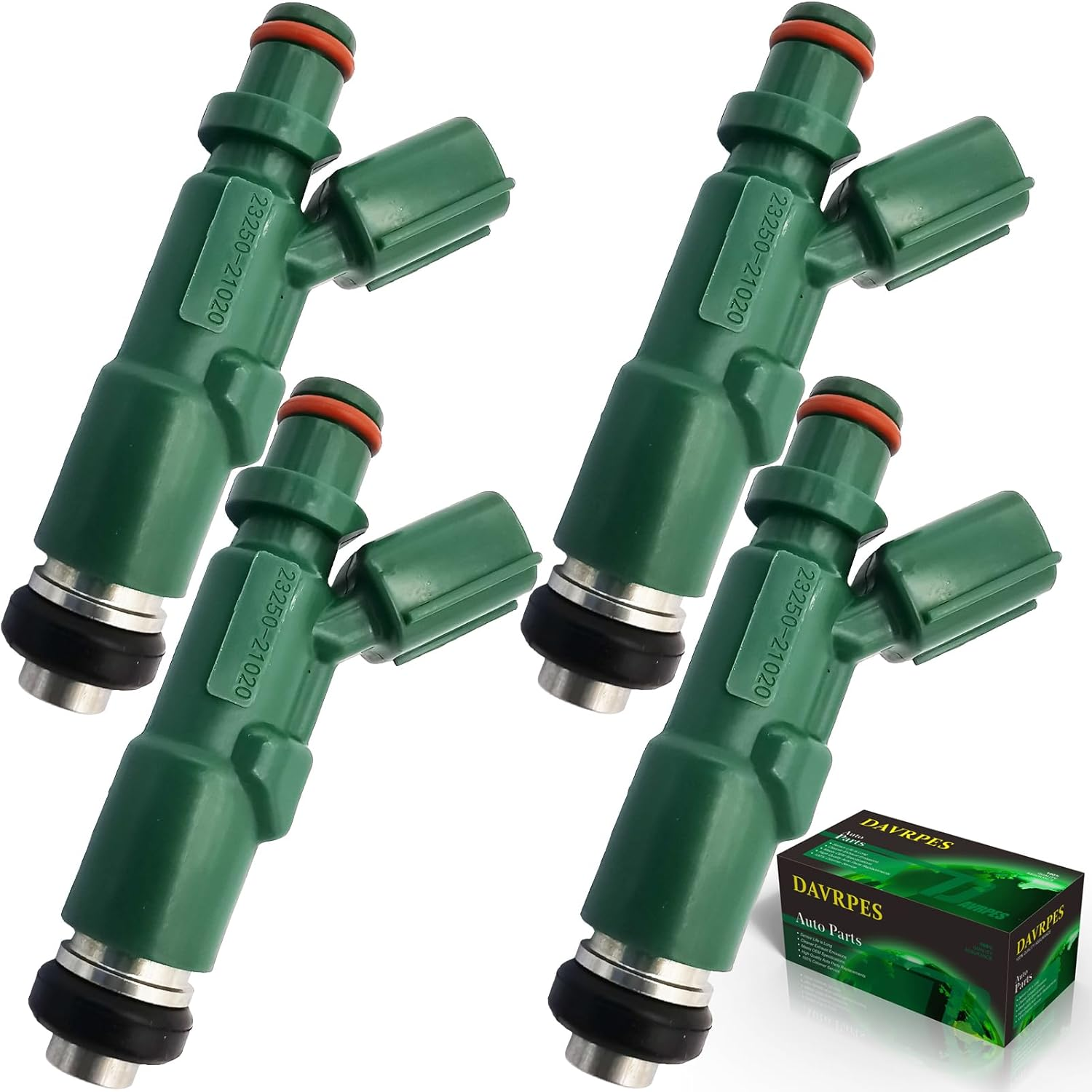 DAVRPES 4PCS 23250-21020 FJ343 Fuel Injectors 12 Holes Disc Engine Fuel Spray Nozzle for Toyota Prius 2001-2009 Echo 2000-2005 1.5L-L4, for Scion XA XB 2004-2006 1.5L-L4 Replace#23209-21020 image number 3
