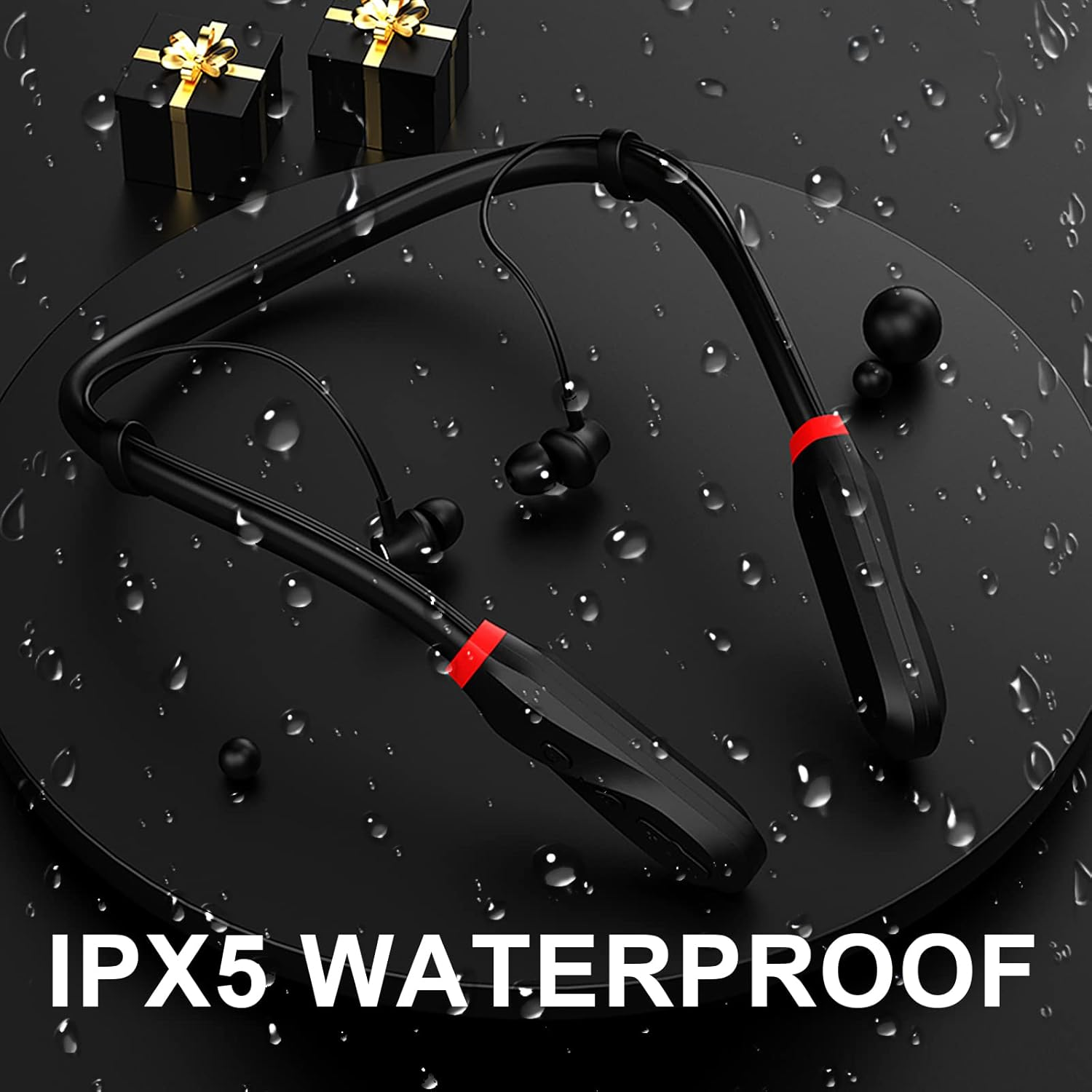 Bluetooth Headphones Neckband, Long Battery Life,100 Hours Playtime,Ipx5 Waterproof, Bluetooth Wireless Sport Headphones,Bluetooth Neckband Running Headset with Microphone image number 6