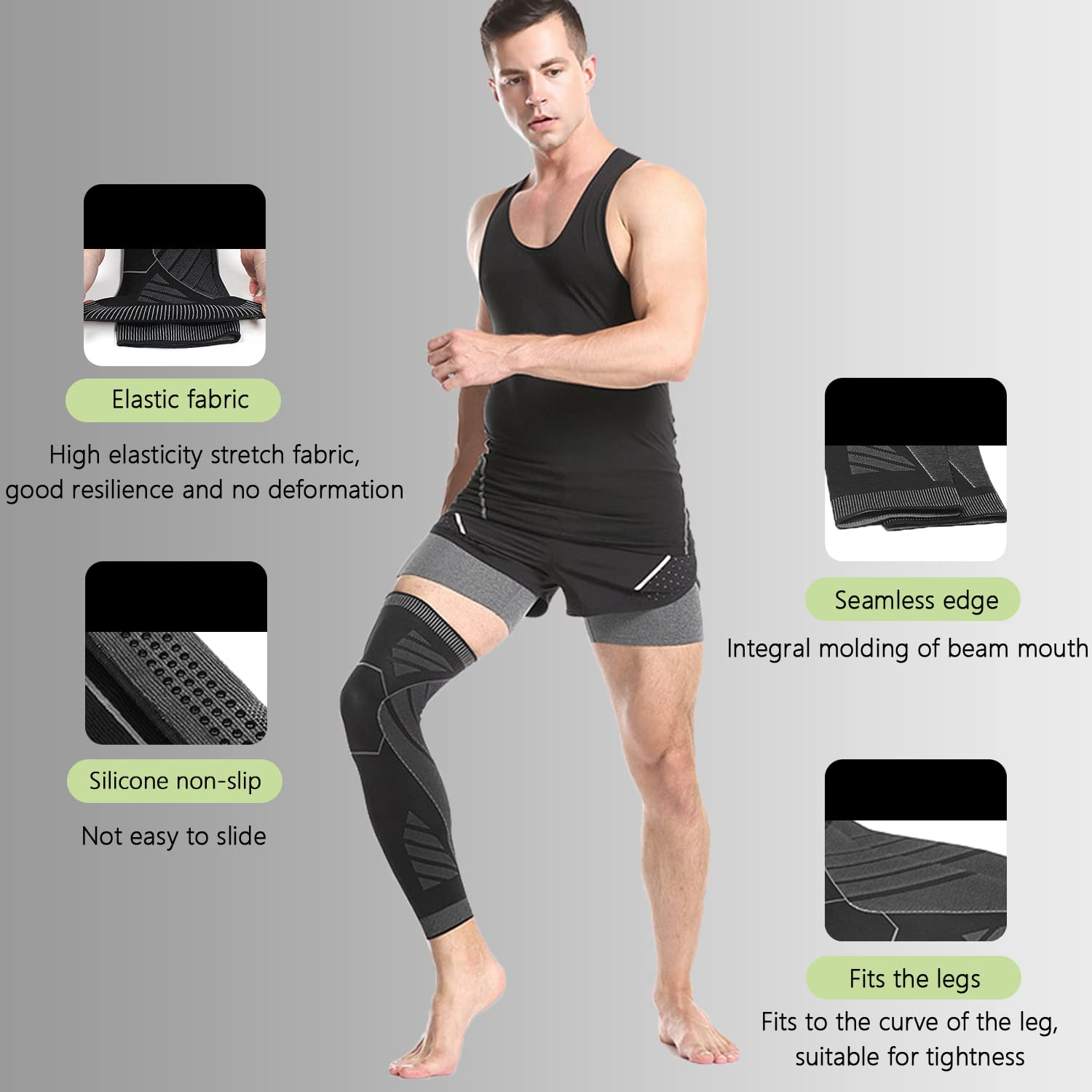 Compression Knee Brace Knee Support Compression Sleeve for Arthritis, Basketball, Cycling, Sport Etc. image number 1