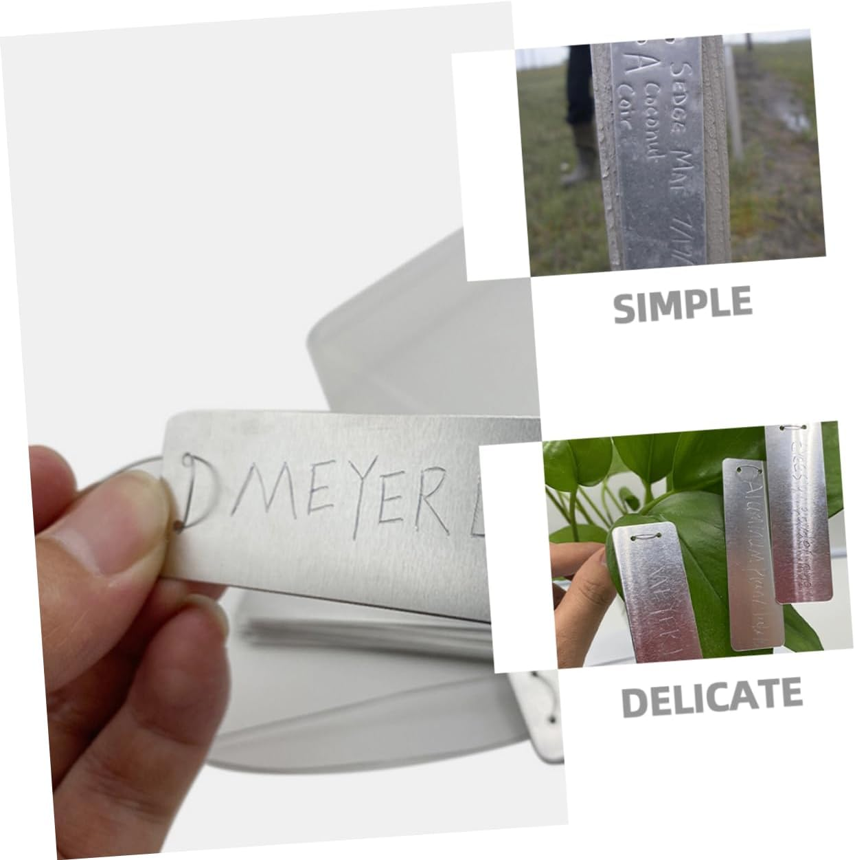 SUPVOX 40Pcs Aluminum Garden Plant Labels Metal Tree Tags Outdoor Herb Labels DIY Plant Markers image number 2