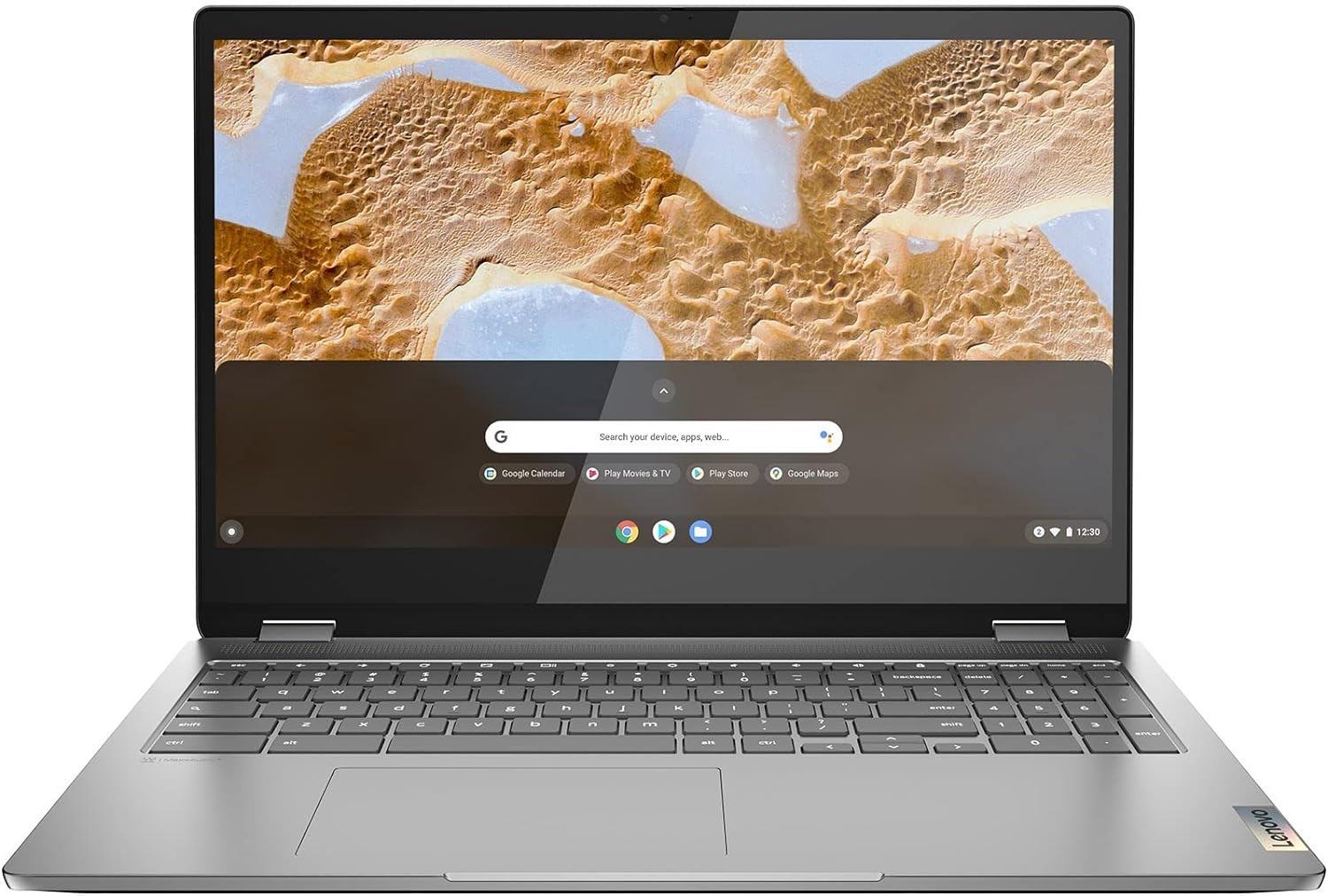 Lenovo Ideapad Flex 3 15.6 Inch Touch Full HD Chromebook, Intel Pentium, 8GB RAM, 128GB SSD, Chrome OS - Arctic Grey Laptop