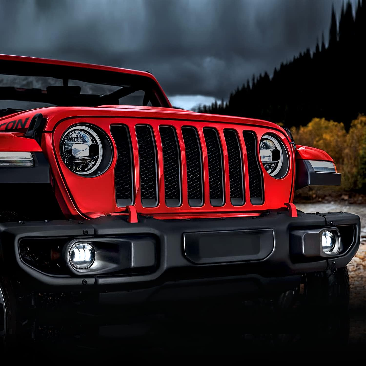 Nilight 4 Inch LED Fog Light Assembly Compatible with 2007-2018 Jeep Wrangler JK Unlimited JKU with Conversion Cables Front Bumper Replacement 60W Driving Offroad White LED Foglights image number 5