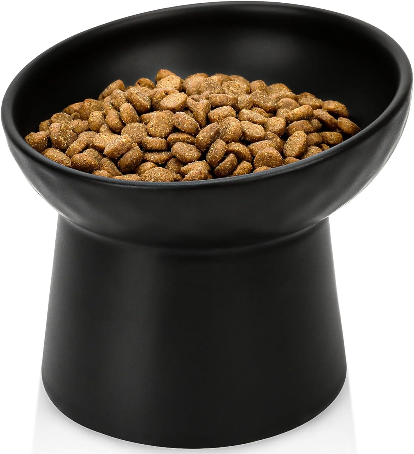 Yauyik Small Raised Cat Bowls, Ceramic Tilted Elevated Food or Water Bowls, Stress Free, Backflow Prevention, Dishwasher & Microwave Safe, Lead & Cadmium Free, Pink