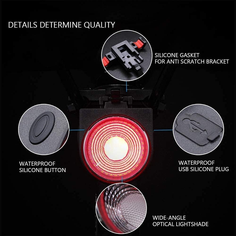 G Keni Bike Tail Light Rechargeable, Anti-Theft Alarm, Warning Electric Horn, Bike Finder/Tracker with Remote, IPX5 Waterproof Electric Mountain Bike Accessories