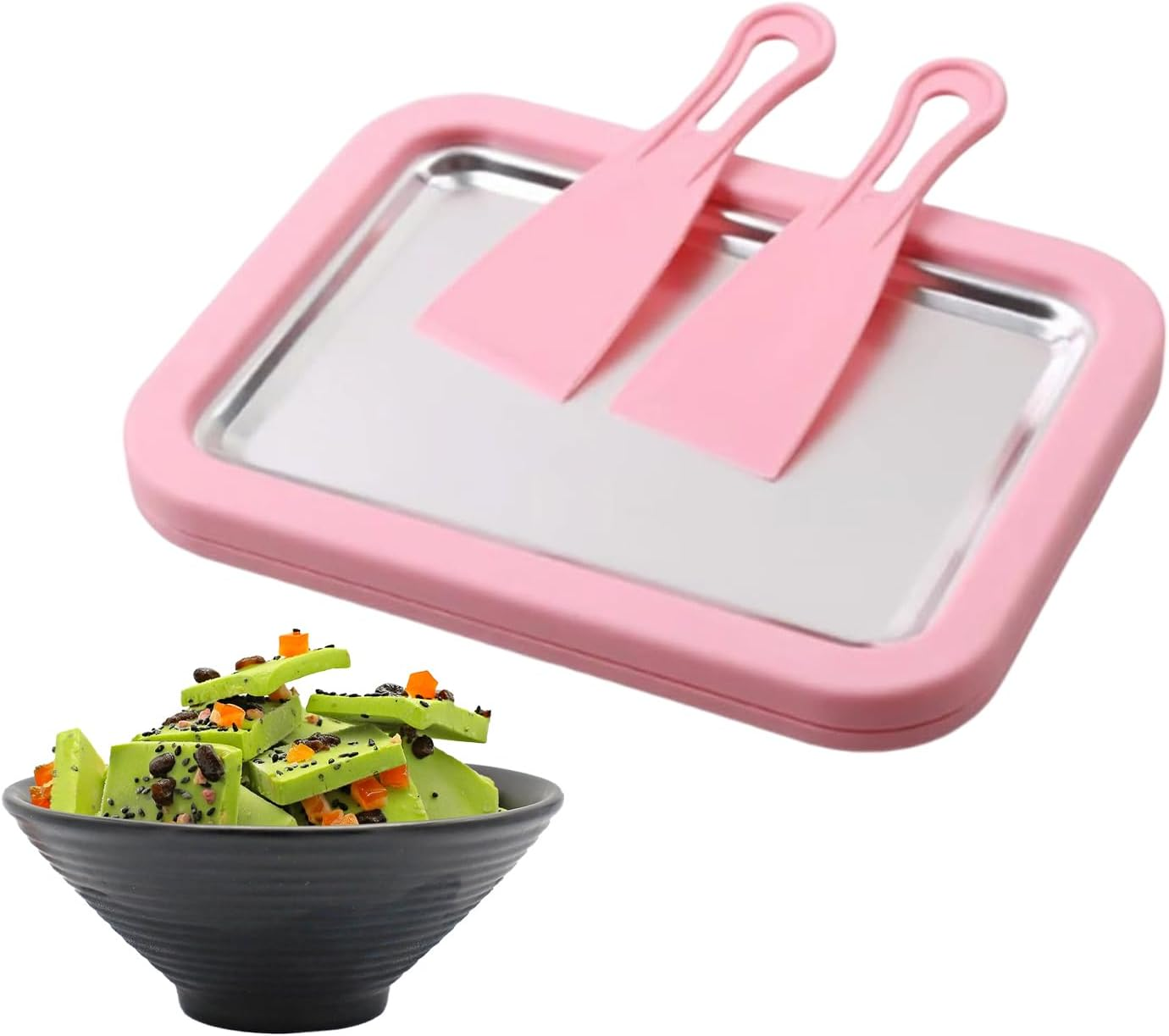 Meindin Instant Ice Cream Maker - Portable Kitchen Gadgets | Rolled Ice Cream Machine with 2 Scrapers,For Party Gatherings Picnic Camping Yogurt Sorbet Home Kitchen Family Kids