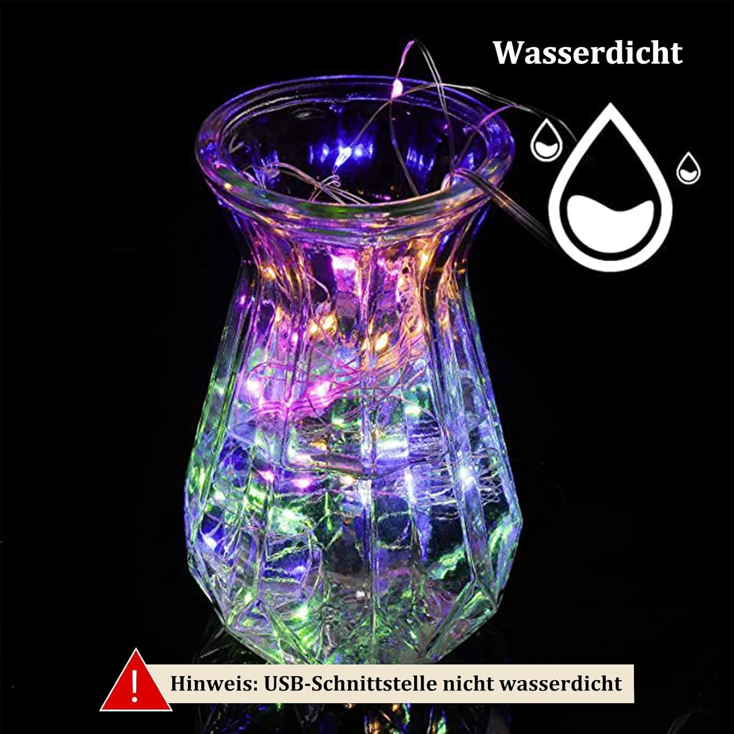 ENLACE LED Copper Wire Fairy Lights, USB Powered, 3 Metres, 30 Multicoloured Leds, Waterproof, Decorative Lighting for Indoor and Outdoor Use image number 4