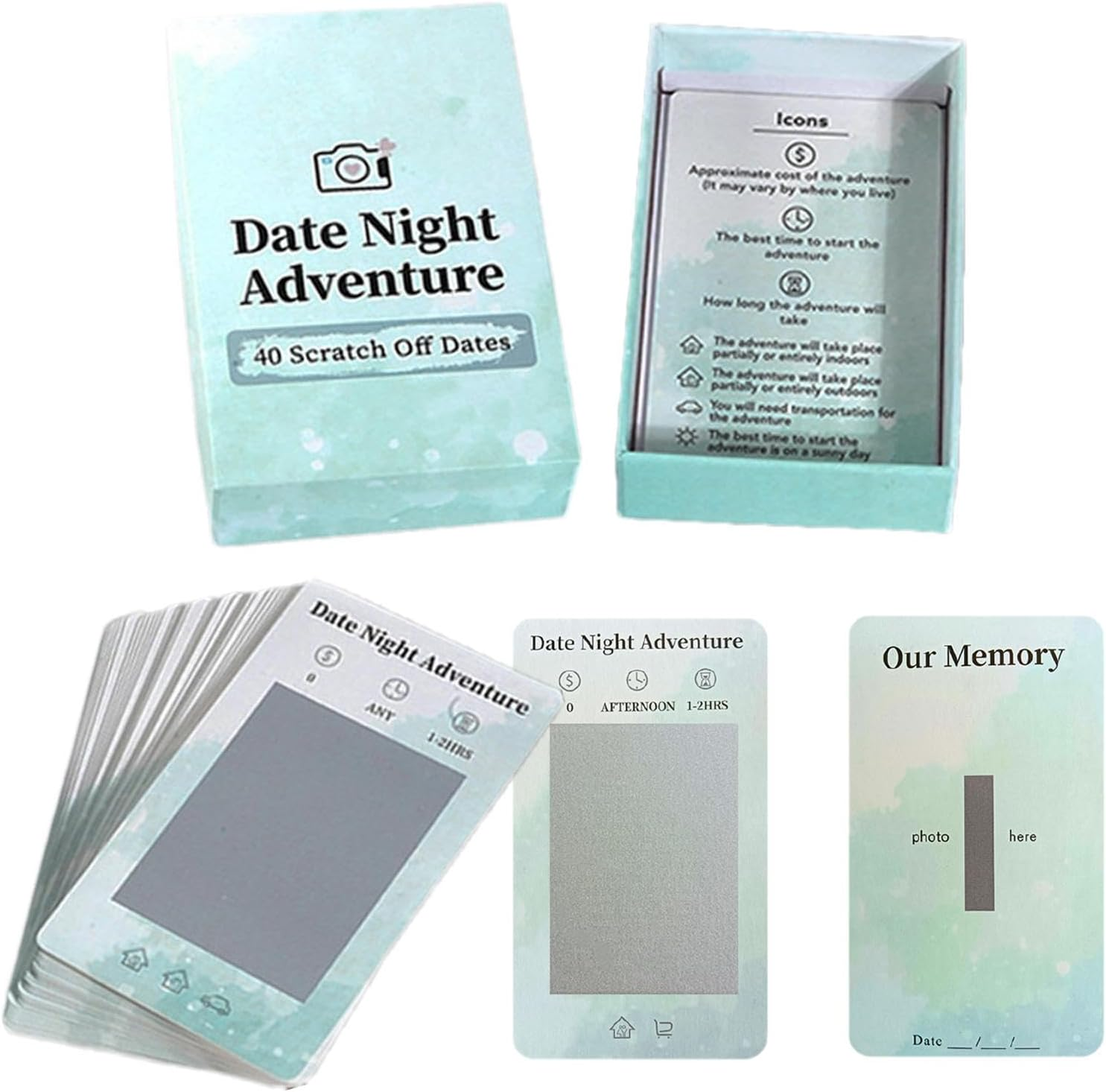 Fun Date Night Games, Couple'S Scratch off Cards, Romantic Date Ideas, Romantic Scratch Off, Adventurous,11.4X6.7Cm Ensuring Everyone Can Find Fun and Excitement image number 1
