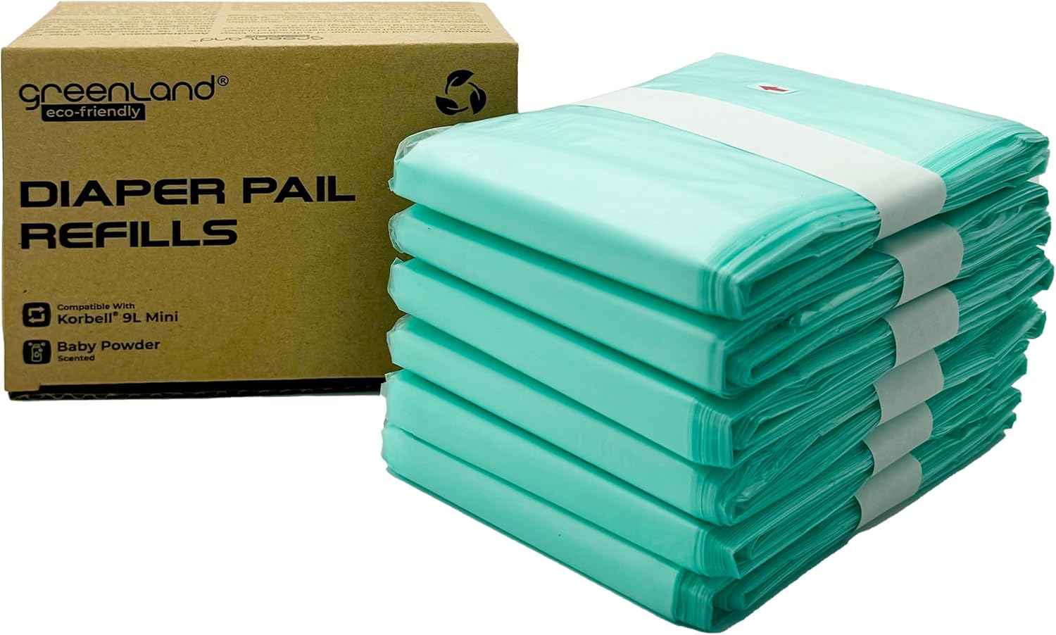 Greenland&reg; Eco-Friendly Refills for Korbel Mini 9L Diaper Pails 6-Pack, GL-3522