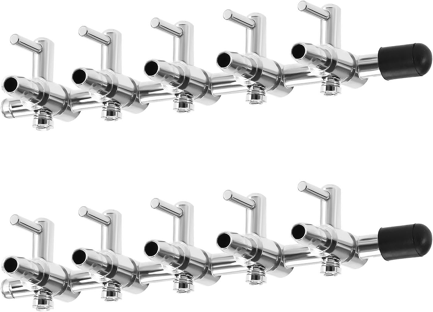 2PCS Aquarium Air Distribution Tubes Stainless Steel Aquarium Air Splitter Tube Adjustable Air Flow Control Valve for Aquarium Hatchery Aquaculture image number 5