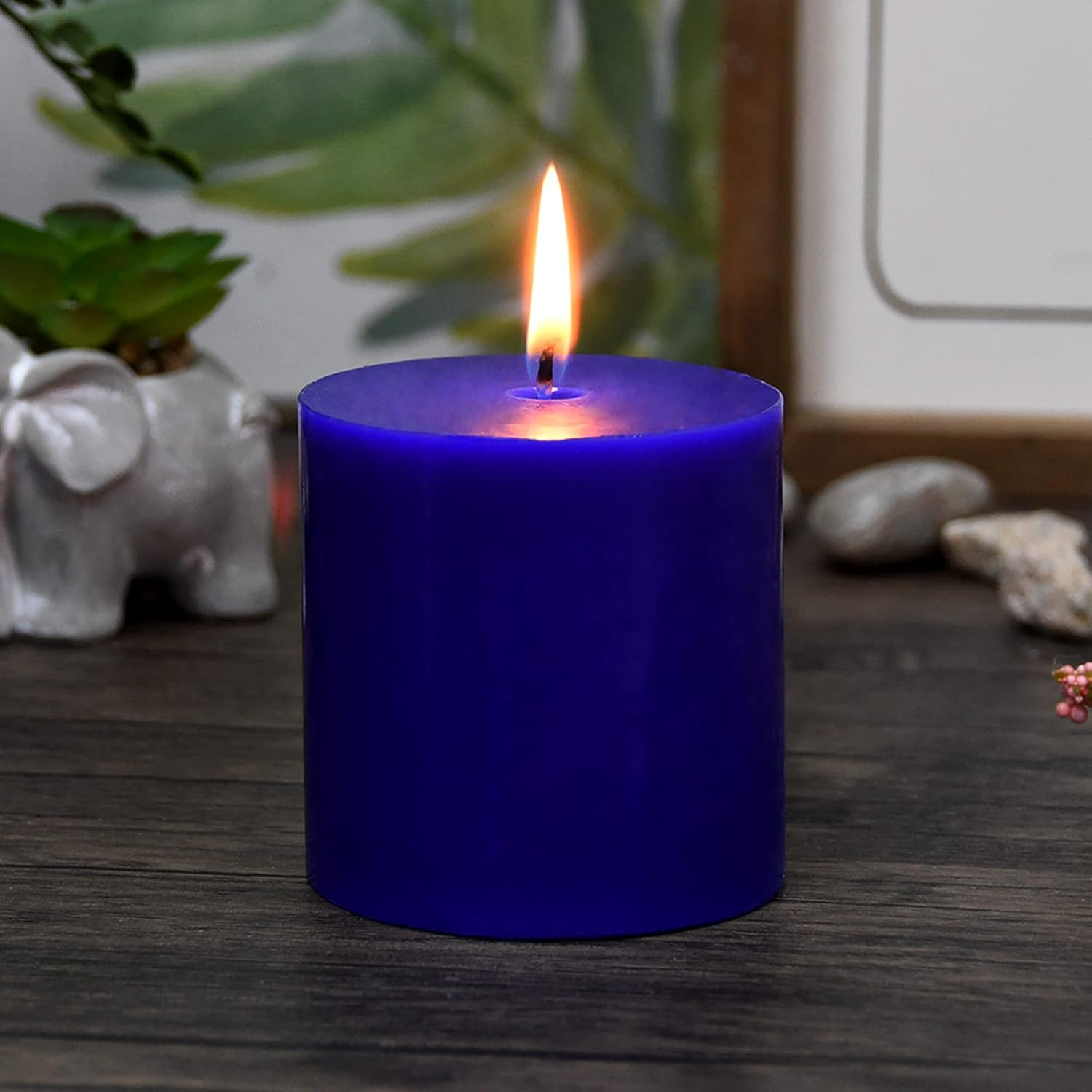 Zest Candle Pillar Candle, 3 by 3-Inch, Blue image number 1
