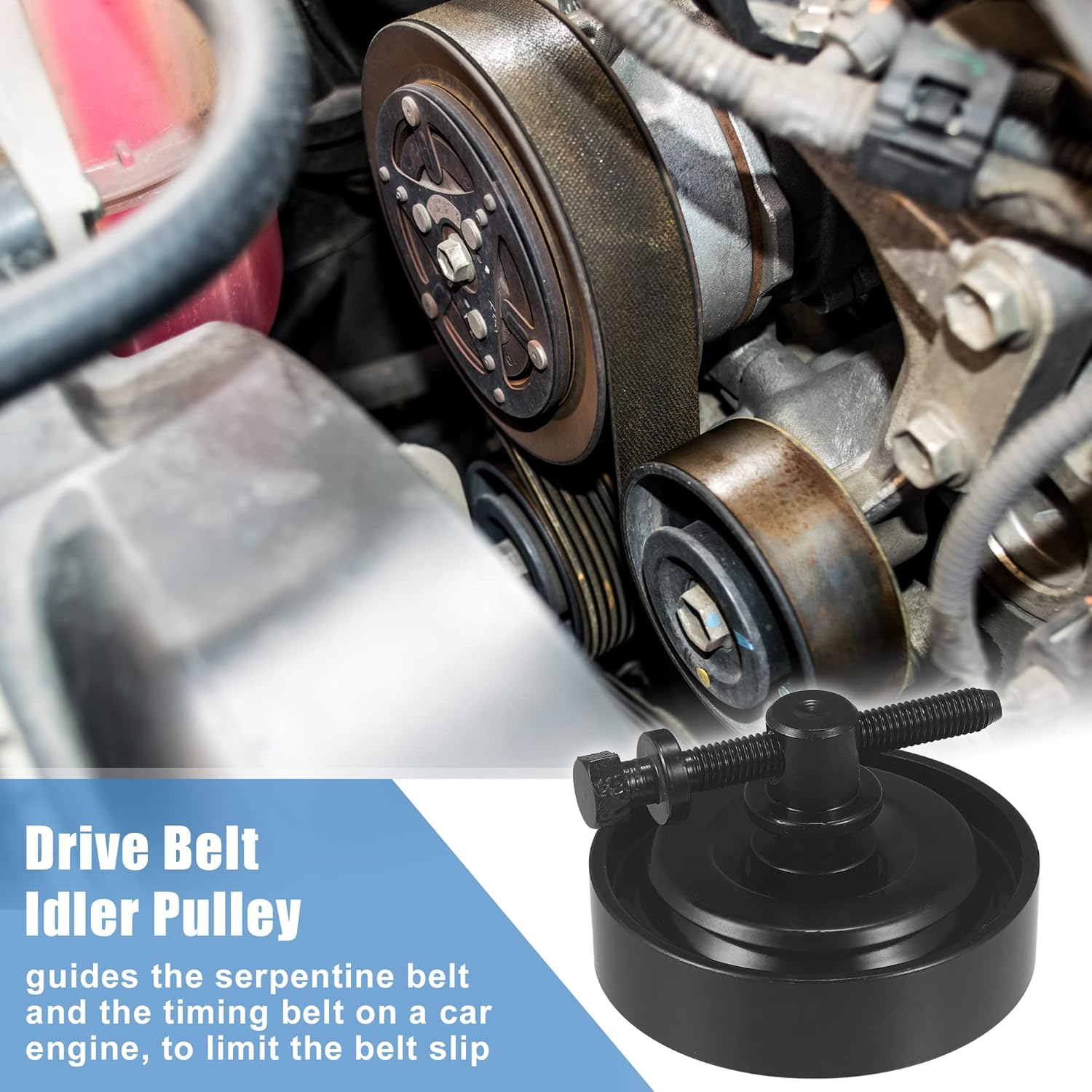 X AUTOHAUX 97834-29010 Car Drive Belt Tension Pulley for Hyundai Accent Elantra Tiburon Tucson 1995-2012 for Kia Soul 2010-2011 Belt Tensioner Idler Pulley Replace 97834-29000 97834-22100 image number 1