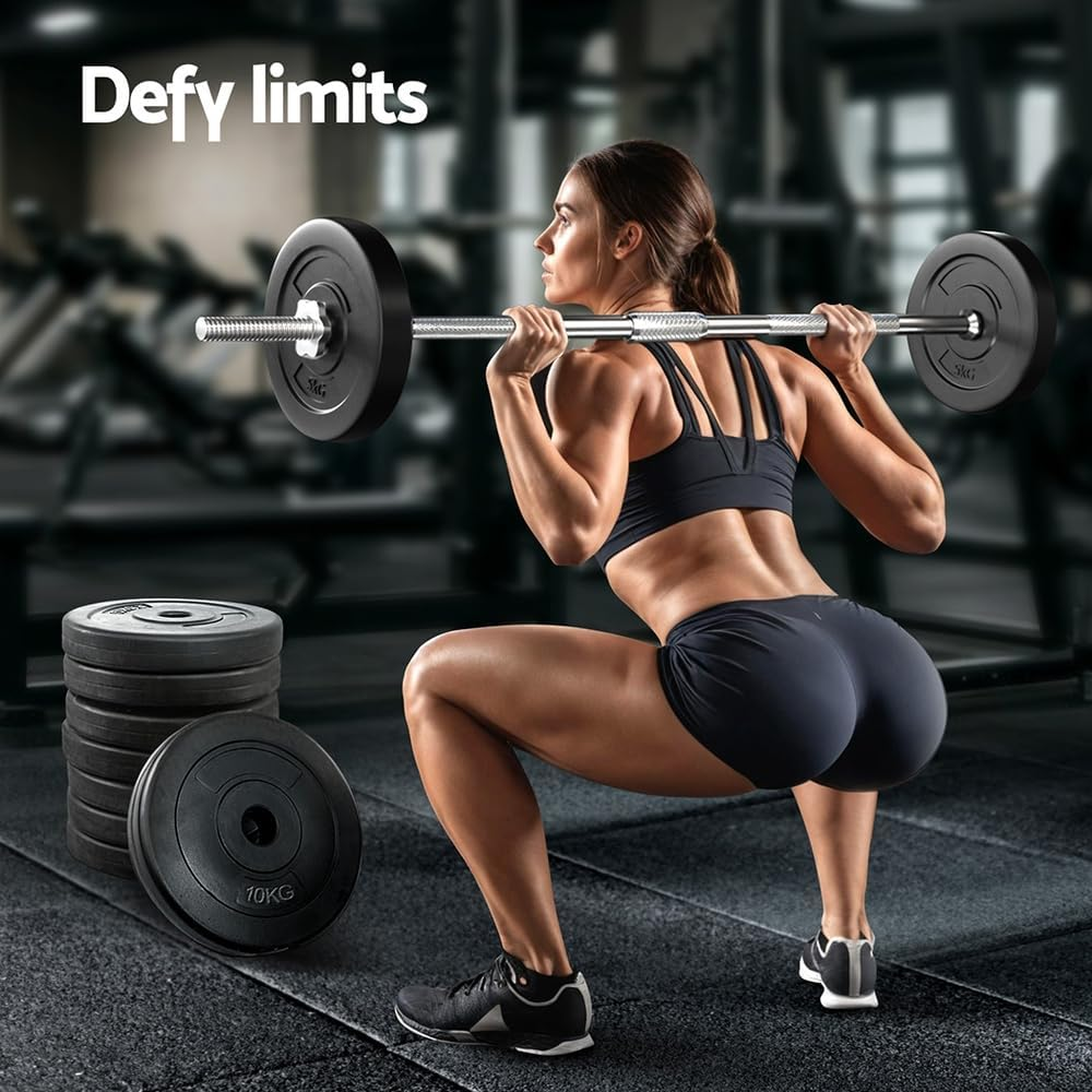 Everfit 40Kg Barbell Weight Plates Standard Home Gym Press Fitness Exercise image number 5