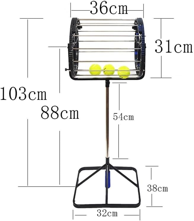 Tennis Balls Retriever Picker Hopper Roller Stand Trainer 80 Balls Storage image number 1