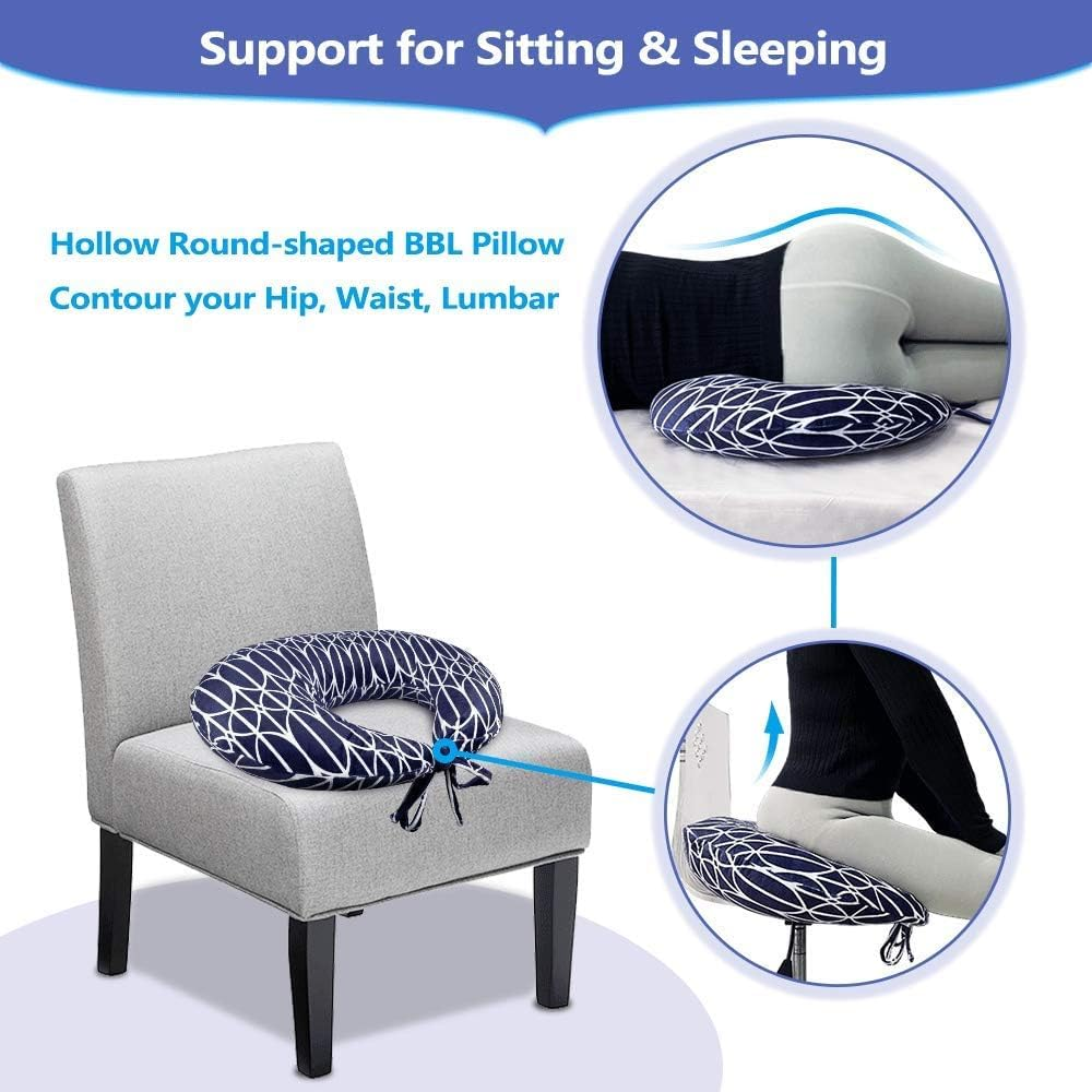 BBL Pillow after Surgery for Sleeping Booty Butt Pillows BBL Chair Bed Brazilian Butt Lift Recovery Post Surgery Sitting Driving Donut Pillow Foam Seat Support Cushion image number 3