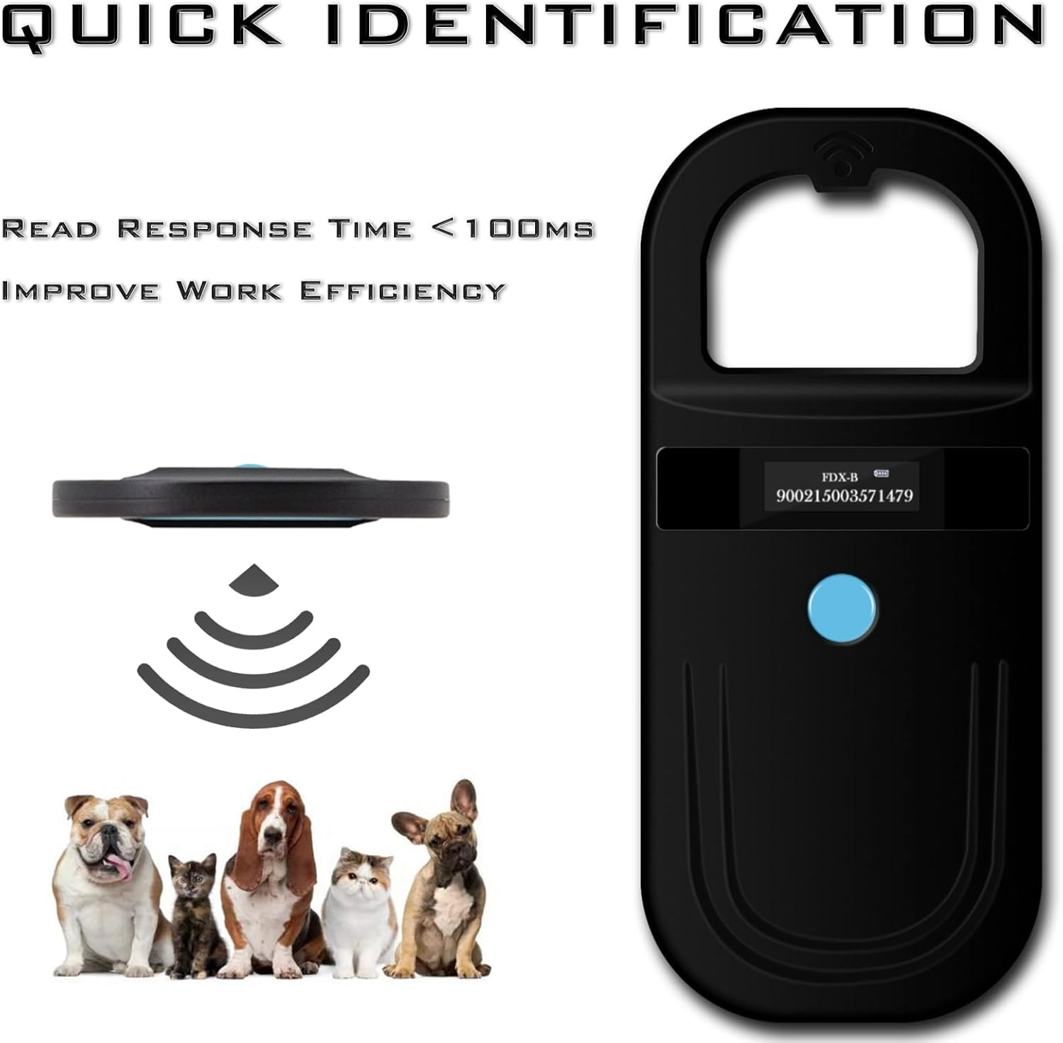 Smoostart Microchip Scanner, ISO11784/85/FDX-B/EMID 128 Records Data Storage Upload to PC, Pet Microchip Scanner Reader for Dog/Pet/Cat/Pig/Animal (SMOO01 Black) - Multifunction Bluetooth Microchip Scanner Black 01 image number 6
