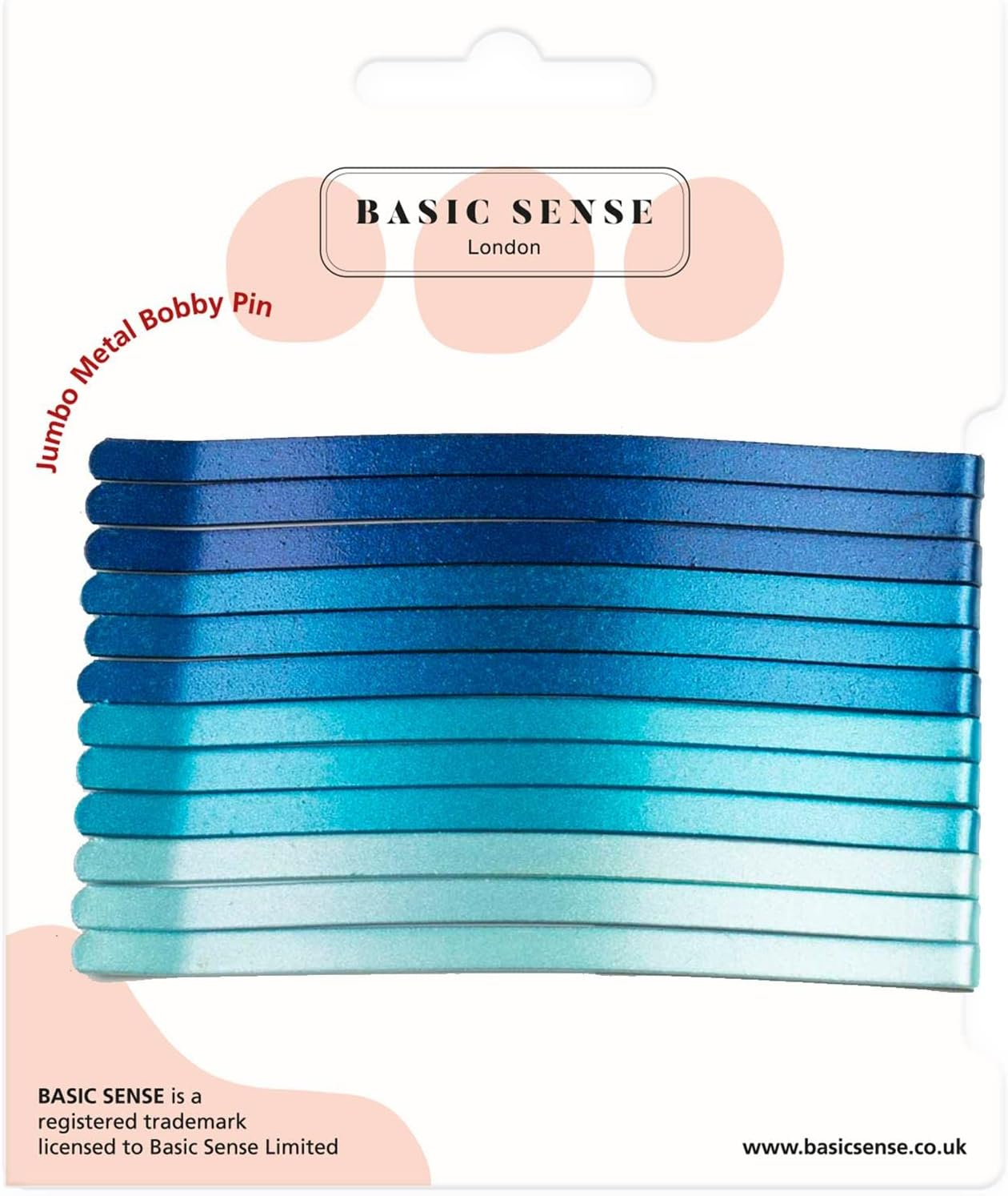 Basicsense Jumbo Metal Hair Pins Sturdy & Durable Long Last Strong Bobby Slides Clips for Thick Hairpins (Brown, L)