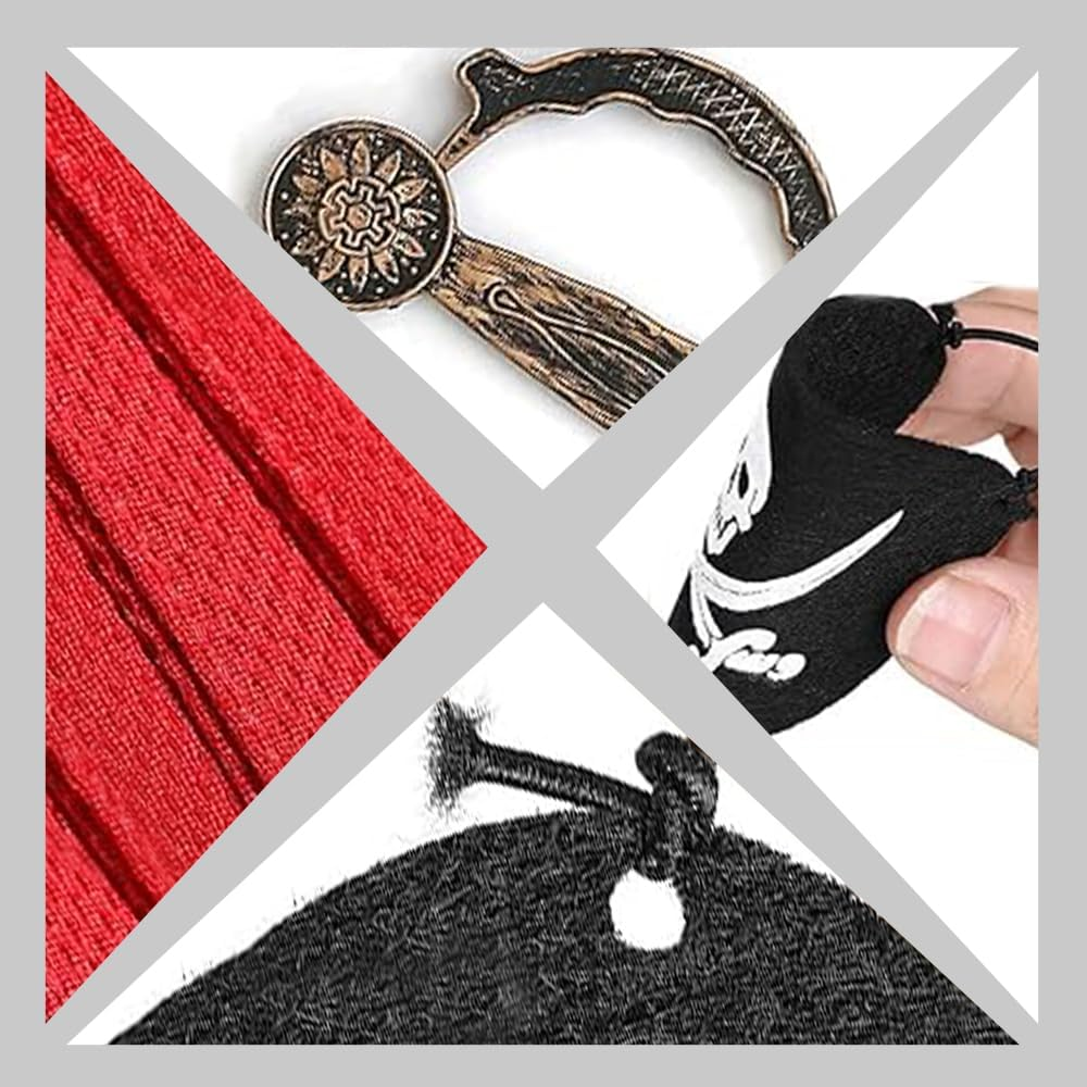 7 PCS Pirate Costume Accessories,Pirate Accessory Set for Halloween Parties or Role-Playing,Cosplay Accessories image number 3