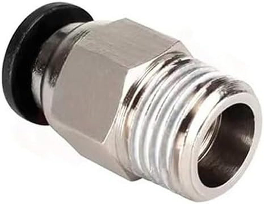 LEOWAY PC4-M10 Male Straight Pneumatic PTFE Tube Push in Quick Fitting Connector for E3D-V6 Long-Distance Bowden Extruder 3D Printer (Pack of 10Pcs) image number 5