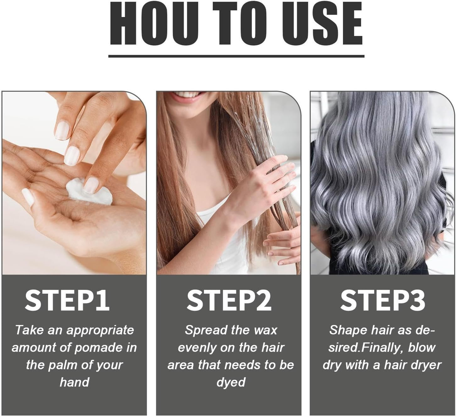 Brown Hair Color Wax, Temporary Hair Color Wax for Dark Hair, Temporary Hairstyle Dye Cream for Men Women, Instant Hairstyle Wax for Party Cosplay image number 5