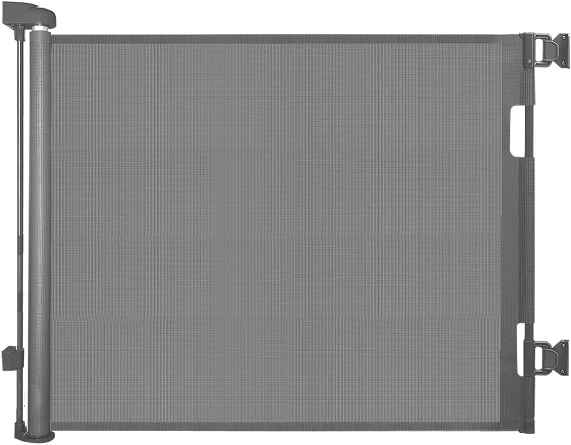 Dearlomum Retractable Baby Gate,Mesh Baby Gate or Mesh Dog Gate,33" Tall,Extends up to 71" Wide,Child Safety Gate for Doorways, Stairs, Hallways, Indoor/Outdoor,White