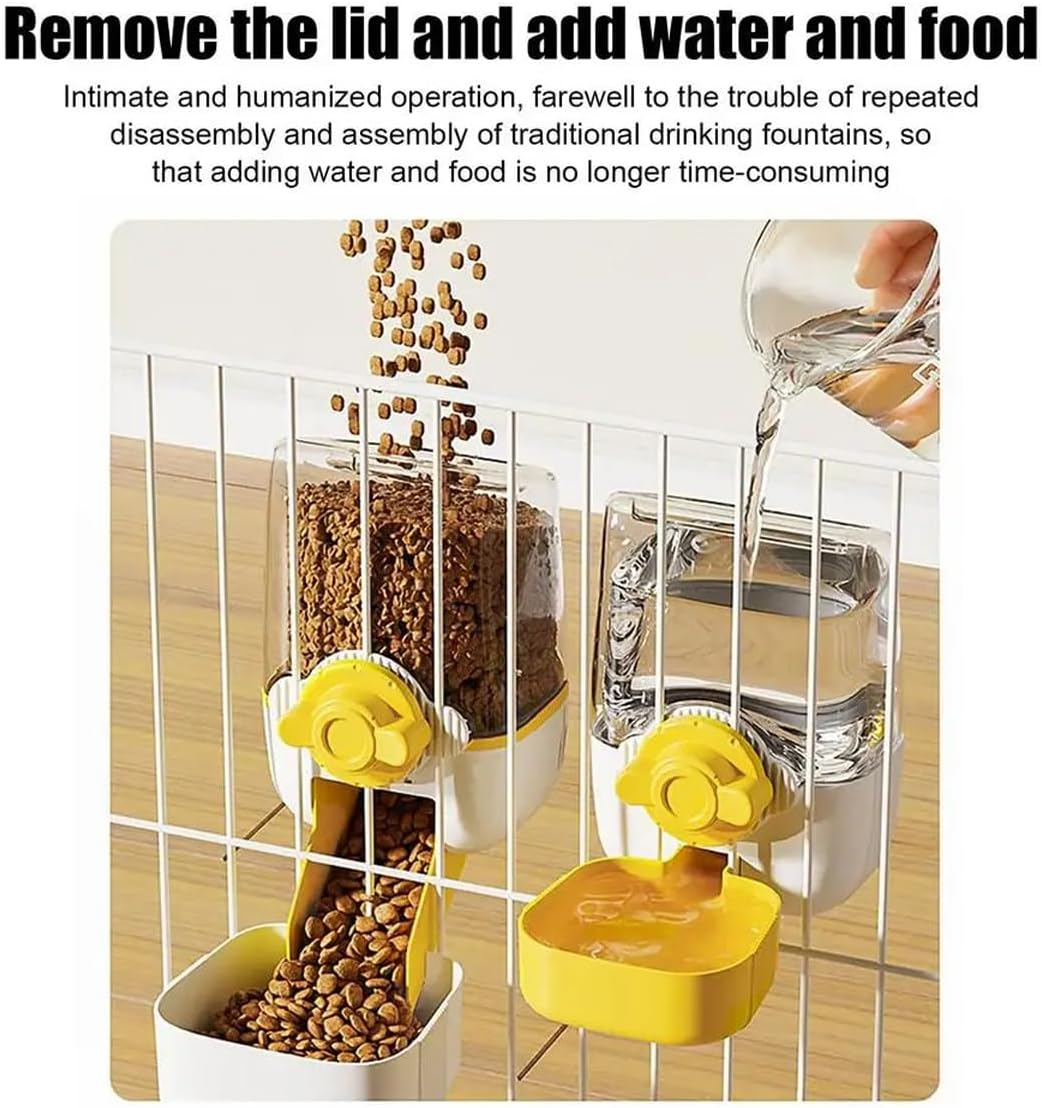 AIMALL Large Capacity Pet Feeder, Gravity-Driven Food Dispenser for Dogs and Cats, Cage-Mountable with 45&deg; Tilt - Blue-Waterer image number 5