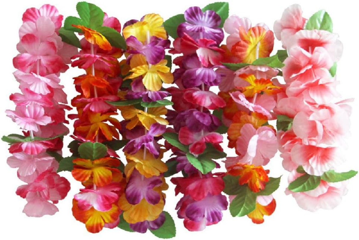 BPNHNA 6PCS Hawaiian Wreaths Headband Tropical Luau Flower Headpiece Leis, Thicker Floral Crown for Summer Beach Pool Party Decorations Favors Supplies, Multicolor image number 4