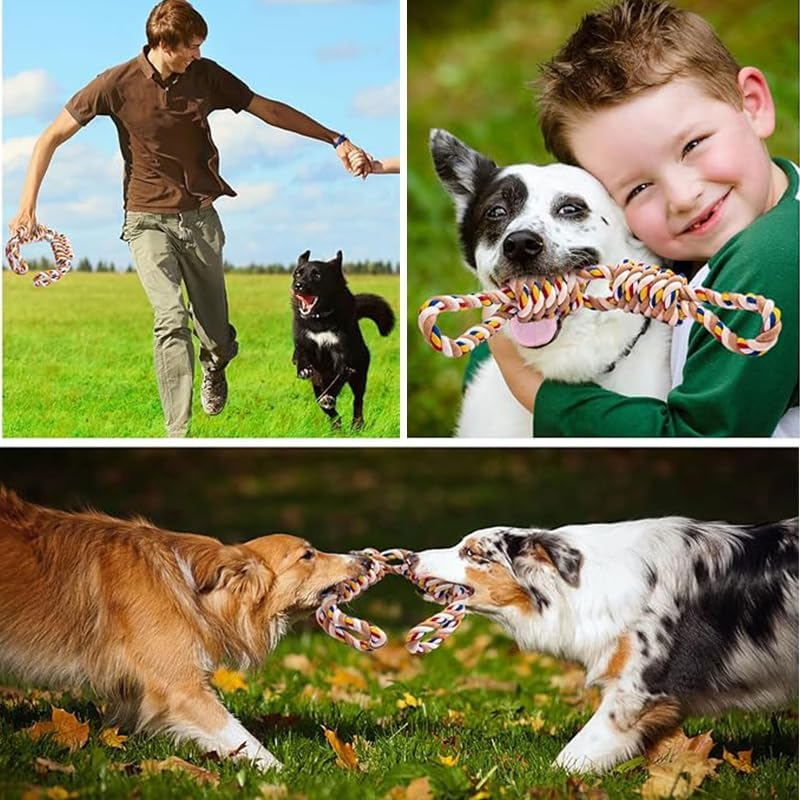 Dog Toys,Aggressive Chew Rope Toys for Medium Large Dogs, Tooth Cleaning Chew Toys,Tug of War Dog Toys image number 4
