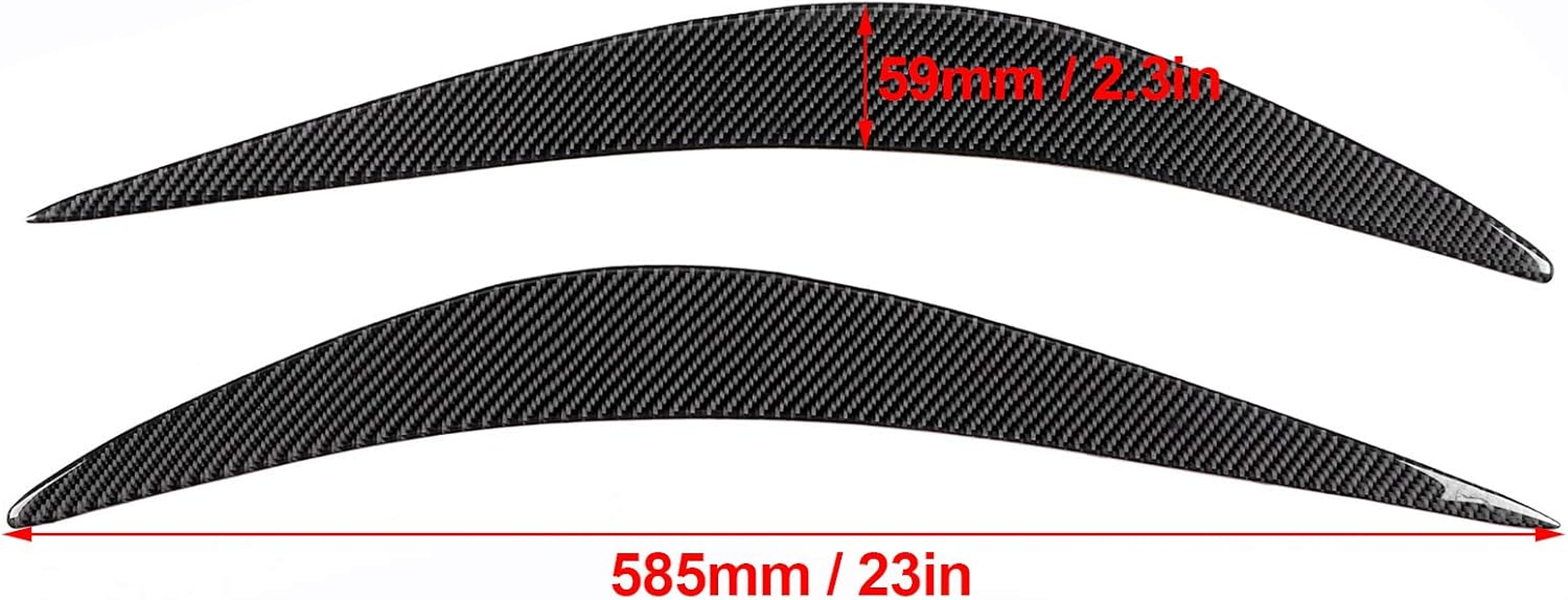 Carbon Fiber Front Headlight Eyebrows, 1 Pair Headlight Eyelid Headlamp Eyebrow Strip Trim Carbon Fiber Cover Fit for Infiniti 2014-2019 image number 4