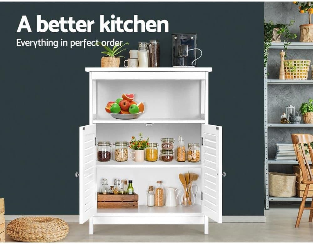 Artiss Buffet Sideboard White with Doors and Inner Shelf Pantry Cupboard Corner Cabinet, Kitchen Storage Table Display Organizer Dining Furniture Living Room Home image number 5