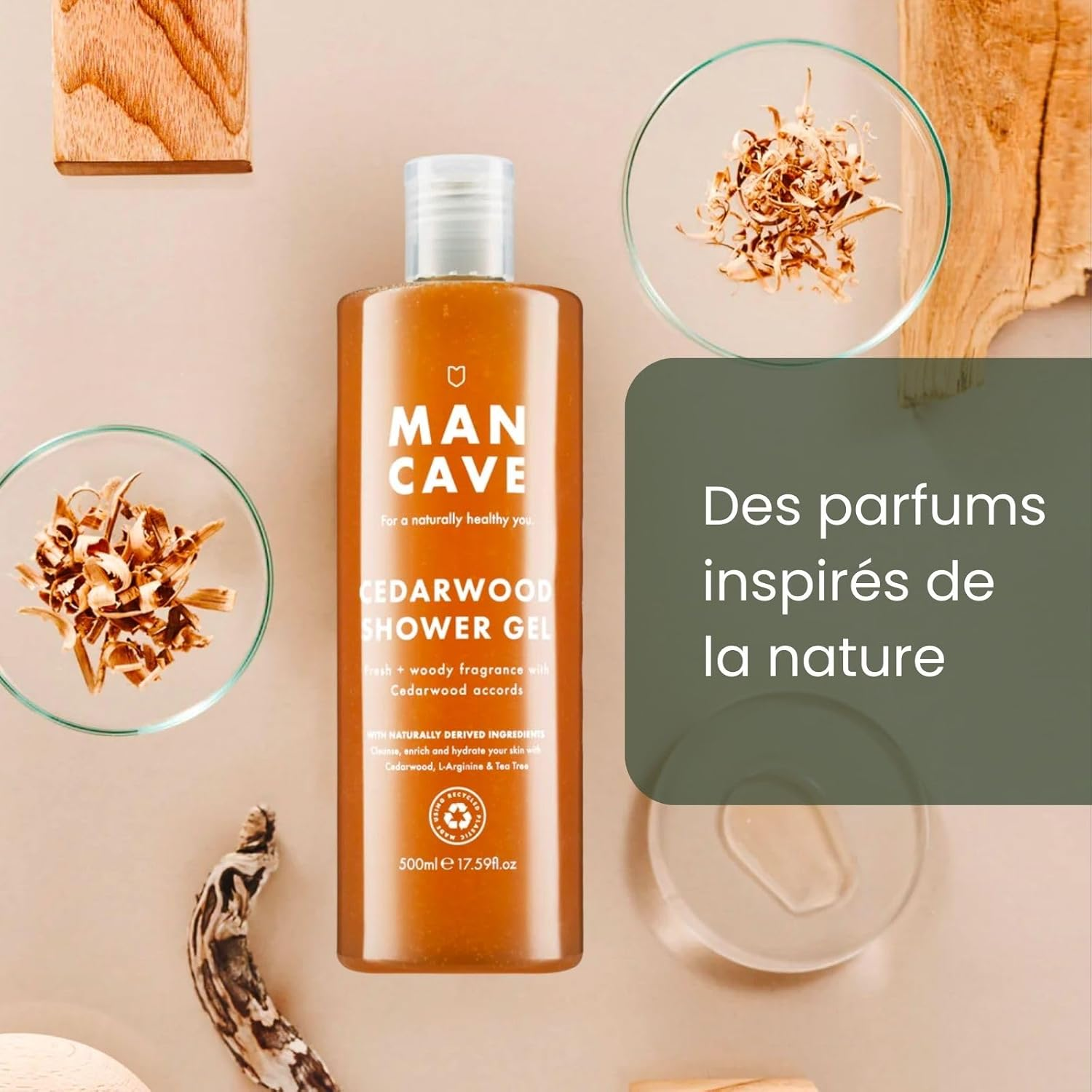 Mancave Men'S Shower Gel Gift Set, 4 X 500 Ml Natural Sulphate Free Shower Gel - Wild Mint, Lemon & Oak, Cedarwood and Sea Salt, Vegan, Cruelty Free - Made in the UK image number 4