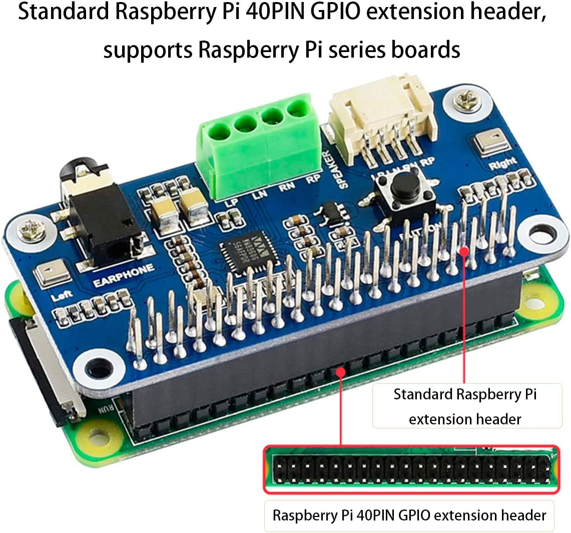 WM8960 Hi-Fi Sound Card HAT for Raspberry Pi, Support Stereo Encoding/Decoding, Playing/Recording, Onboard Dual-Channel Speaker Interface, Directly Drives Speakers image number 3
