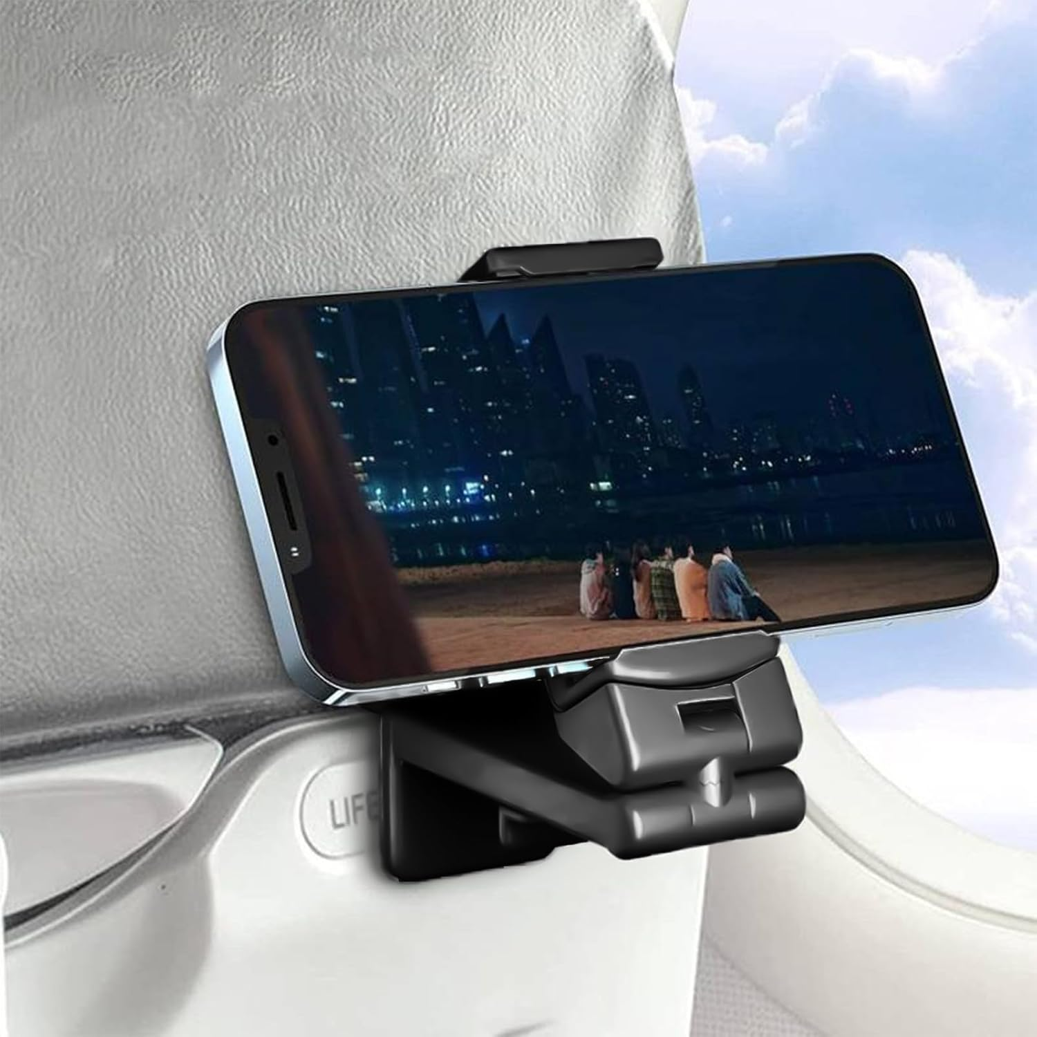 Airplane Phone Holder with 360&deg; Rotation, Universal Portable Travel Must Haves Handsfree Phone Stand for Table/Kitchen/Desk, Foldable Smartphone Stand for Plane Travel Essentials Phone Mount image number 3