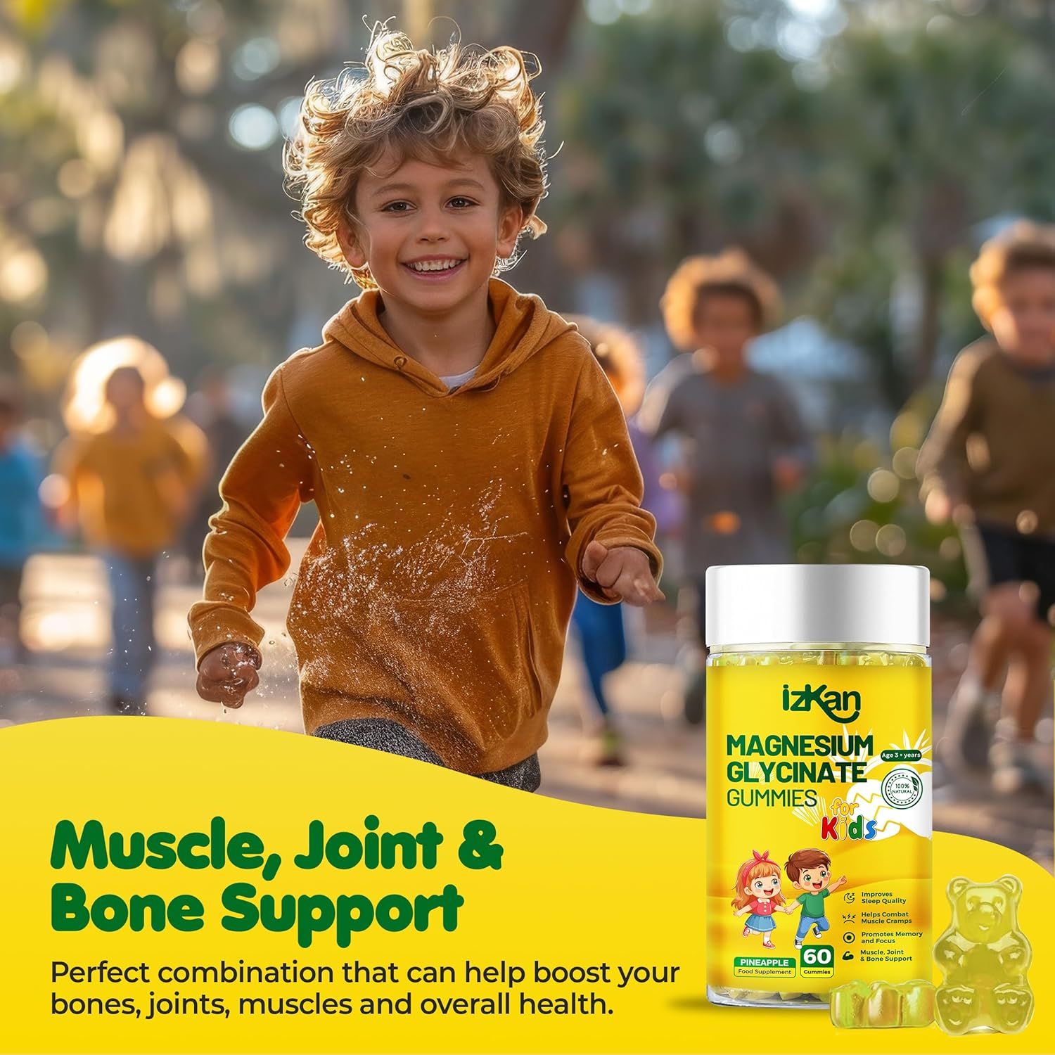 Magnesium Glycinate Gummies 100Mg, Low Sugar for Kids, Calm Magnesium Gummies for Sleep, Stress & Muscle Relief, No Melatonin, Gluten Free, Non-Gmo, Vegan, 60 Gummies (1) image number 5