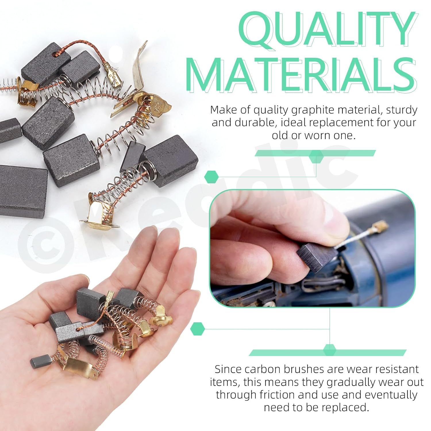 Keadic 69Pcs 23 Sizes Electric Motor Carbon Brushes Replacement Assortment Set, Power Tool Motor Brush for Grinder & Electric Motors image number 3