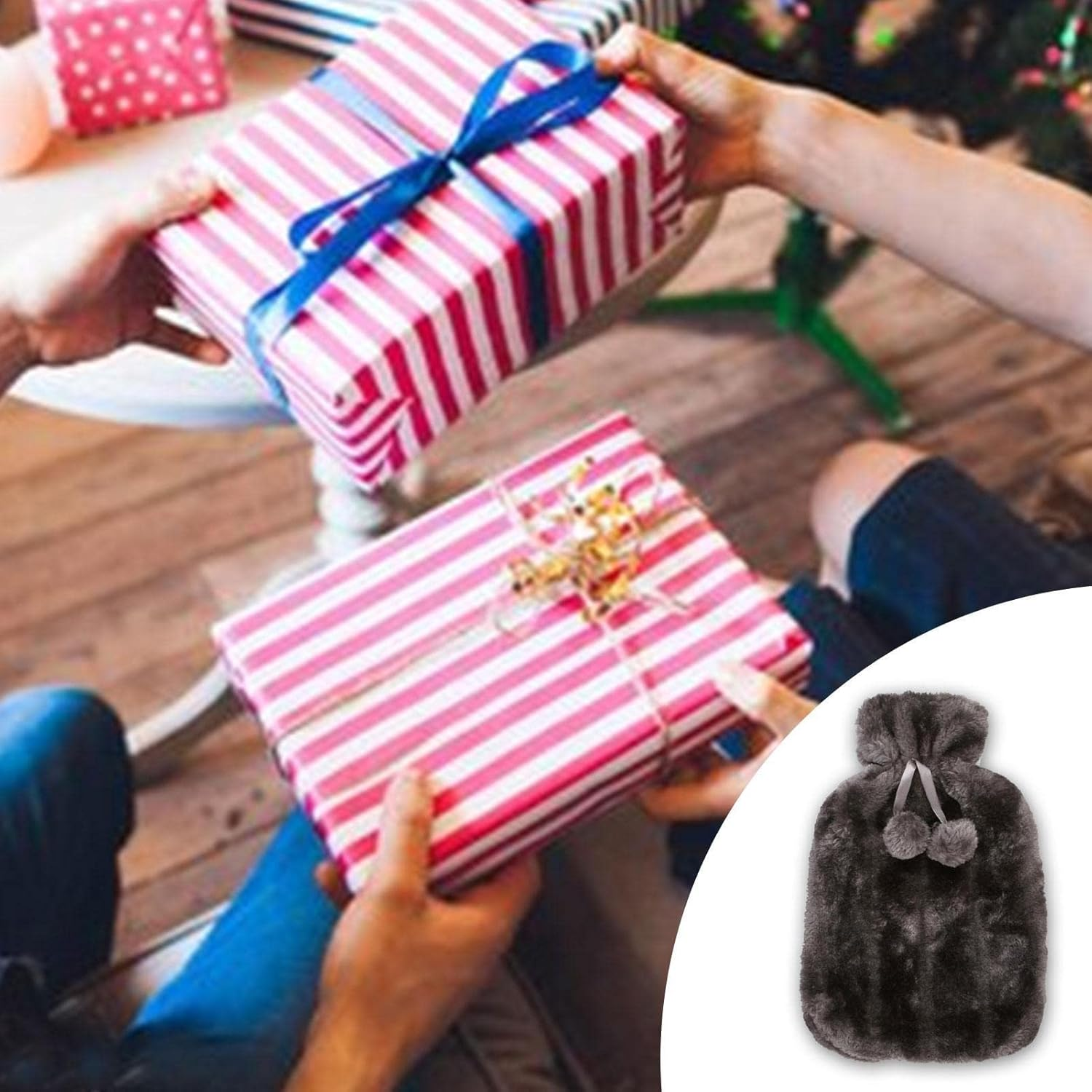 Hot Water Bottle Cloth | Faux Plush Fur Cover for 2 Liter (2000 Ml) | Hot Water Bottle Covers Insulated Maintain Constant Temperature for Women Kids (Cover Sleeves Only) Buniq image number 1