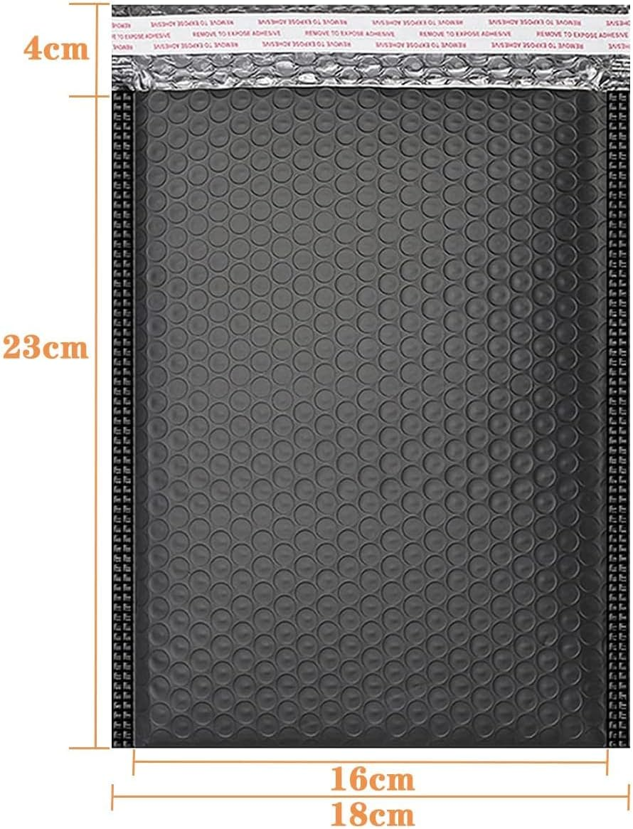 DERAYEE Pack of 30 Black Bubble Envelopes 18 X 23 Cm Self-Adhesive Padded Envelopes for Shipping Goods image number 5